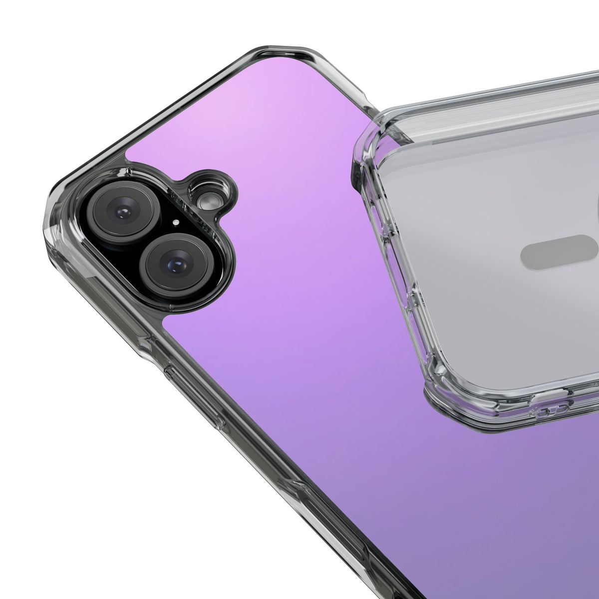 Magnetic Phone Cases for iPhone16/15/14, Impact Protection, Purple Gradient iPhone Case, Durable Clear Cover, Trendy Accessory, Gift for Tech Lovers