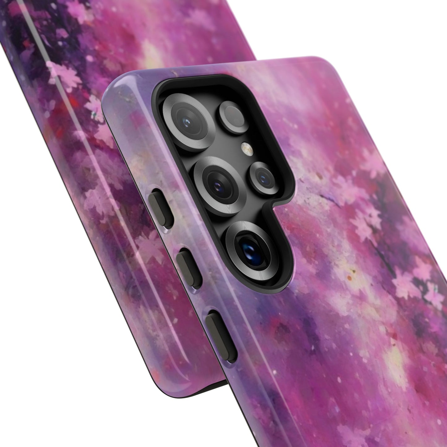 Tough Case Phone Case for Samsung Galaxy S25/S24/S23 – Dual Layer, Matte/Glossy Finish, Wireless Charging Compatible, Cherry Blossom Tough Case - Floral Phone Cover