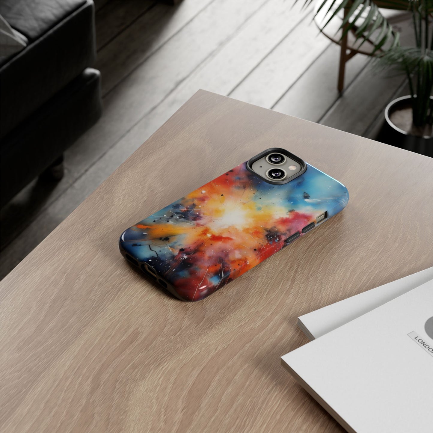 iPhone Tough Case Phone Case for iPhone 14\15\16 – Dual Layer, Matte/Glossy Finish, Wireless Charging Compatible, Galaxy Explosion Phone Case - Tough and Stylish Protection