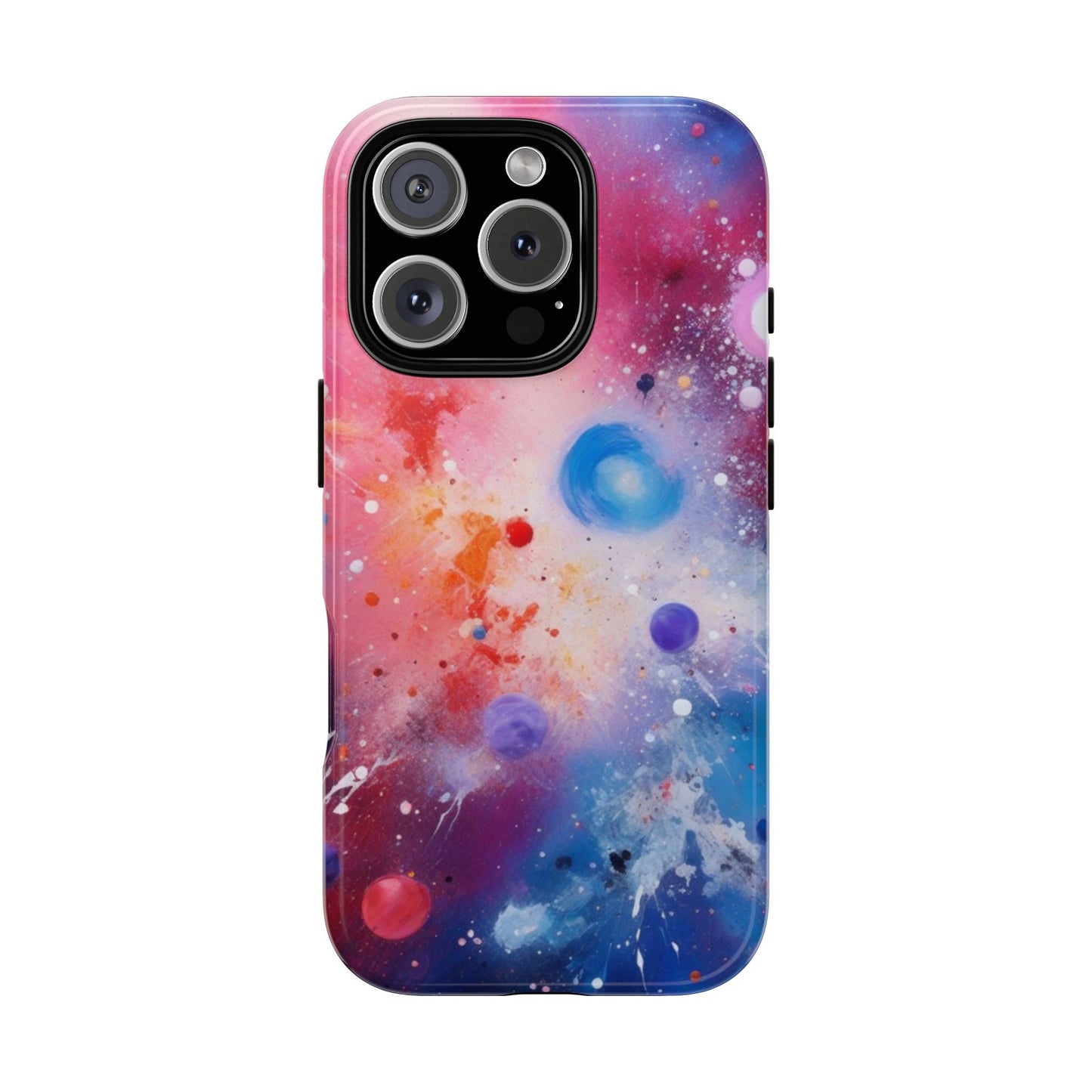 iPhone Tough Case Phone Case for iPhone 14\15\16 – Dual Layer, Matte/Glossy Finish, Wireless Charging Compatible, Galaxy-Themed Tough Phone Case – Vibrant Space Design