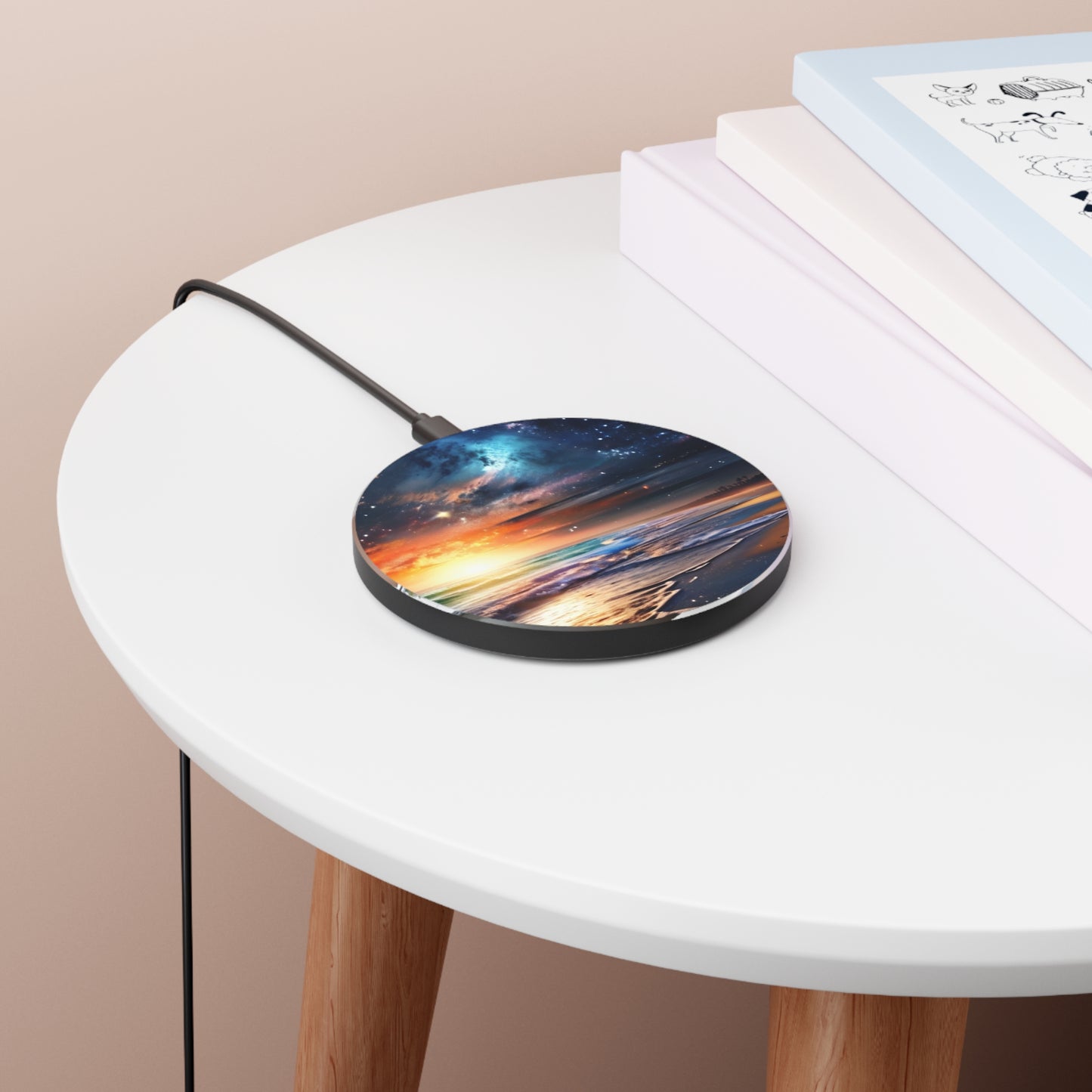 10W Fast Wireless Phone Charger – Qi-Certified for iPhone 16/15/14, Samsung Galaxy S25/S24/S23, Google Pixel 7/8/9 – Sleek, Compact Design with Micro USB Cable.