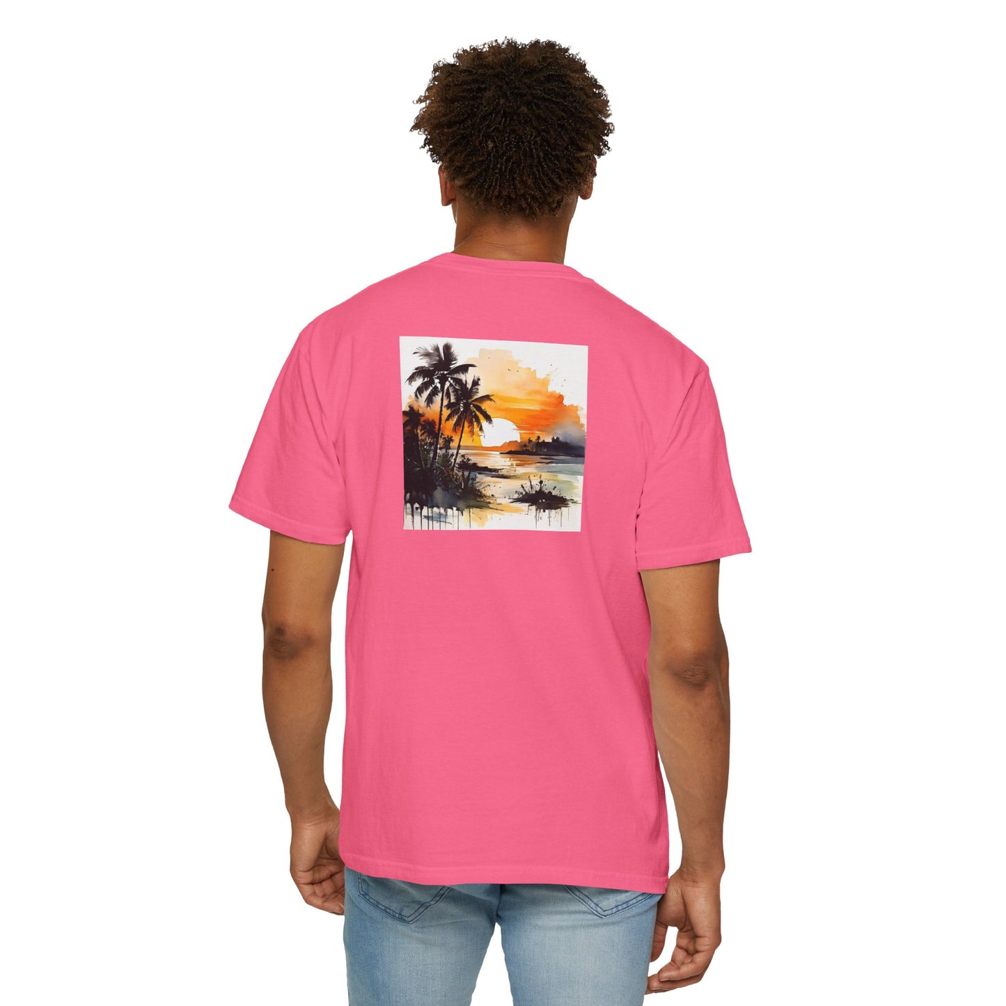 Tropical Sunset T-shirt | Unisex Garment-Dyed Tee | Beach Vibe, Summer Fashion, Vacation Essential, Gift Idea, Relaxed Style