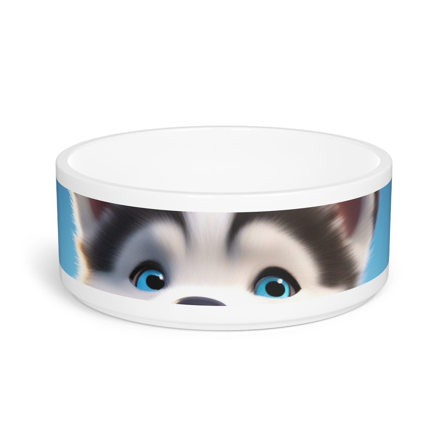 Pet Dog Bowl – Ceramic Food & Water Dish, Microwave & Dishwasher Safe, Cute Huskie Pet Bowl - Adorable Dog Food Dish for Pets