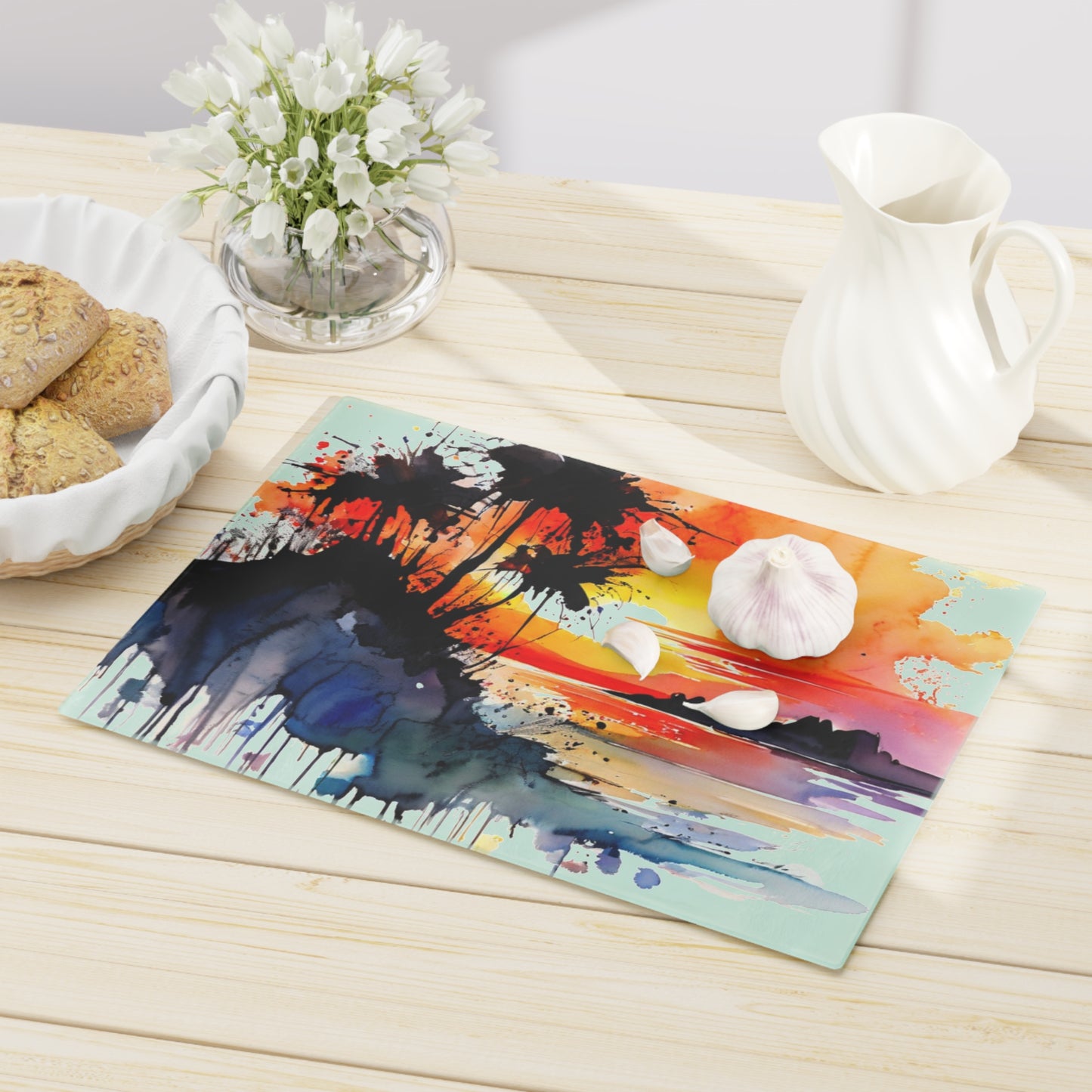 Tempered Glass Cutting Board – Hygienic, Scratch-Resistant, Dishwasher-Safe | Modern Kitchen Essential