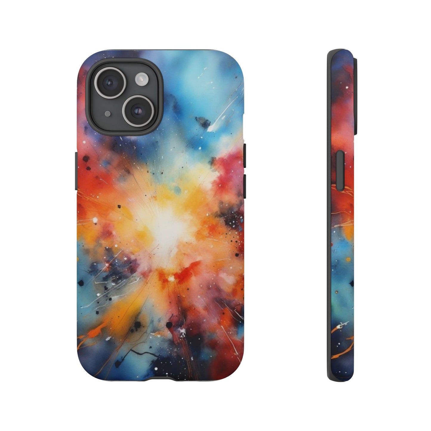 iPhone Tough Case Phone Case for iPhone 14\15\16 – Dual Layer, Matte/Glossy Finish, Wireless Charging Compatible, Galaxy Explosion Phone Case - Tough and Stylish Protection