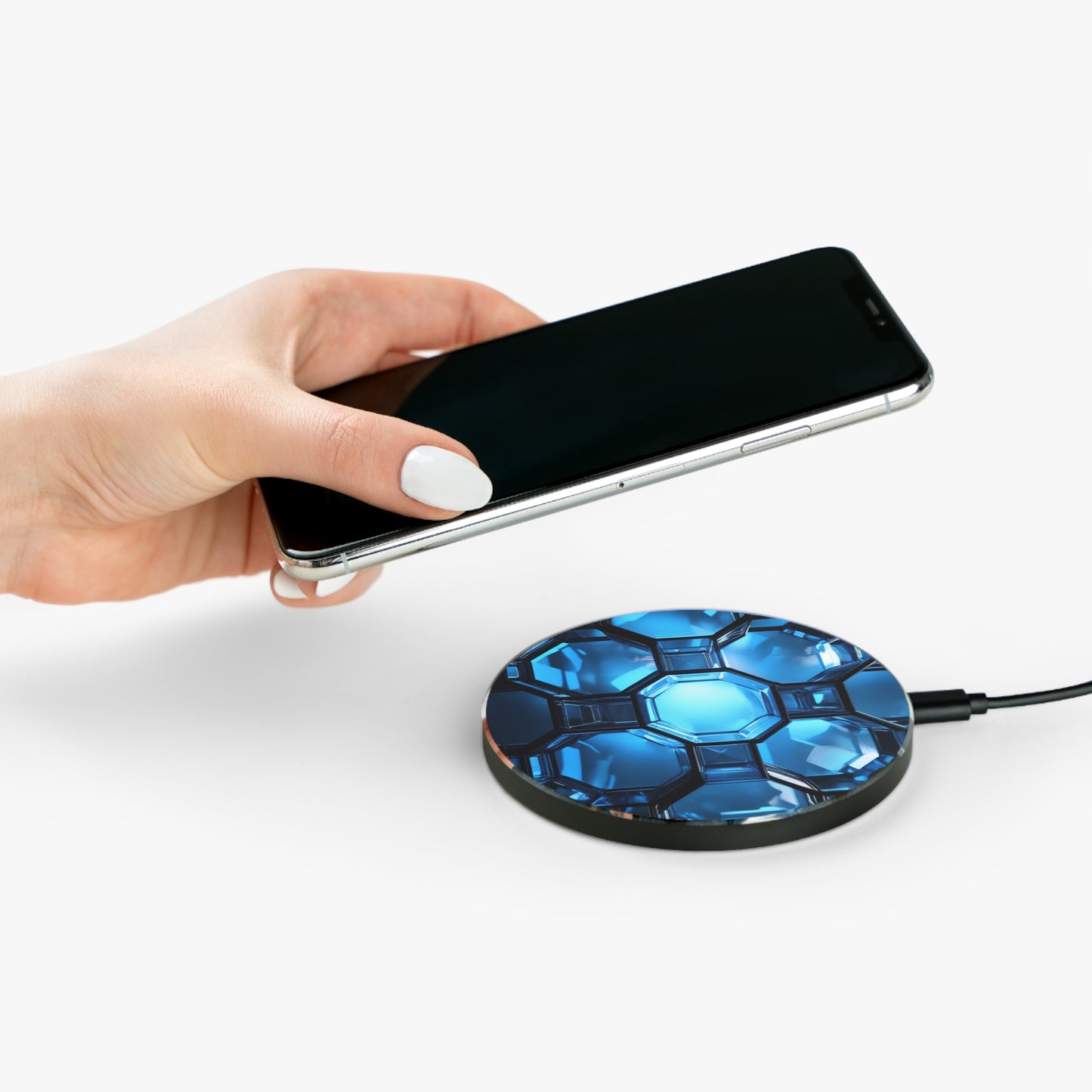 10W Fast Wireless Phone Charger – Qi-Certified for iPhone 16/15/14, Samsung Galaxy S25/S24/S23, Google Pixel 7/8/9 – Sleek, Compact Design with Micro USB Cable.