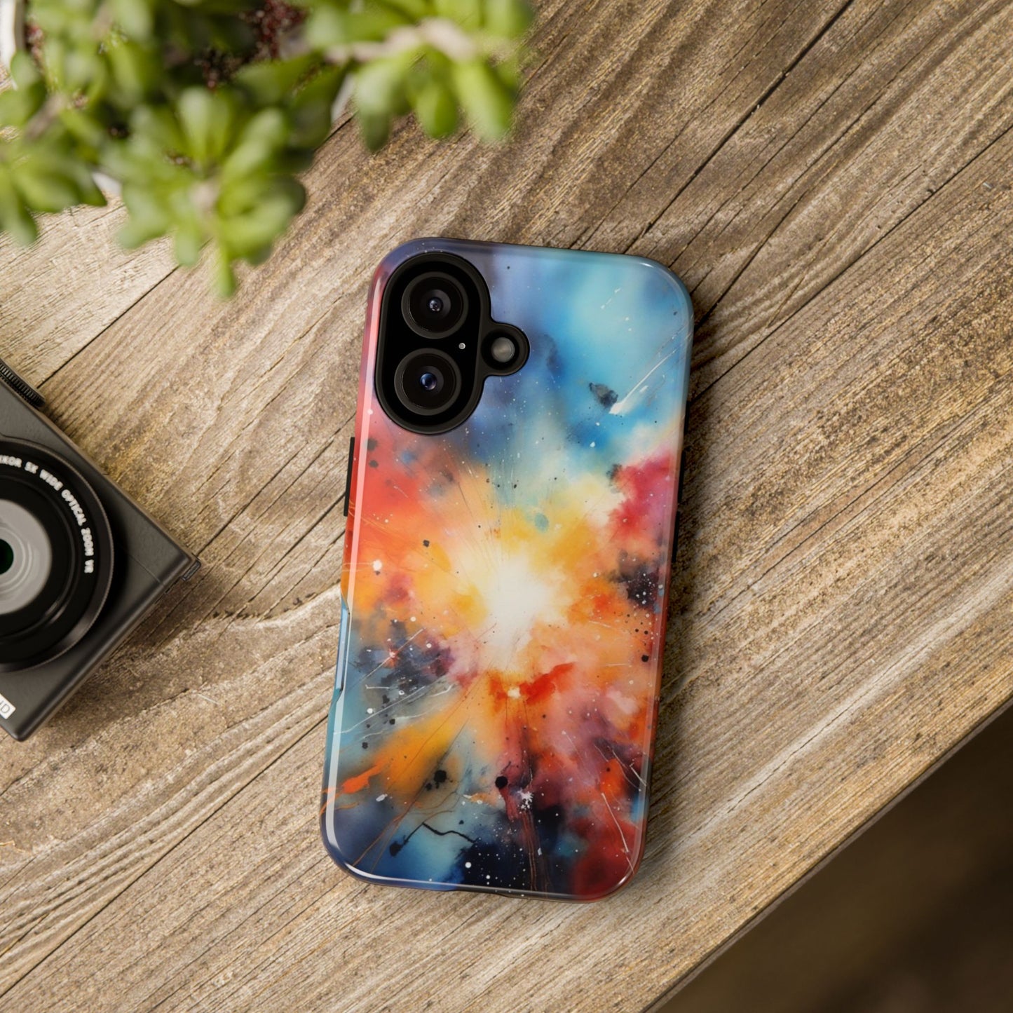 iPhone Tough Case Phone Case for iPhone 14\15\16 – Dual Layer, Matte/Glossy Finish, Wireless Charging Compatible, Galaxy Explosion Phone Case - Tough and Stylish Protection