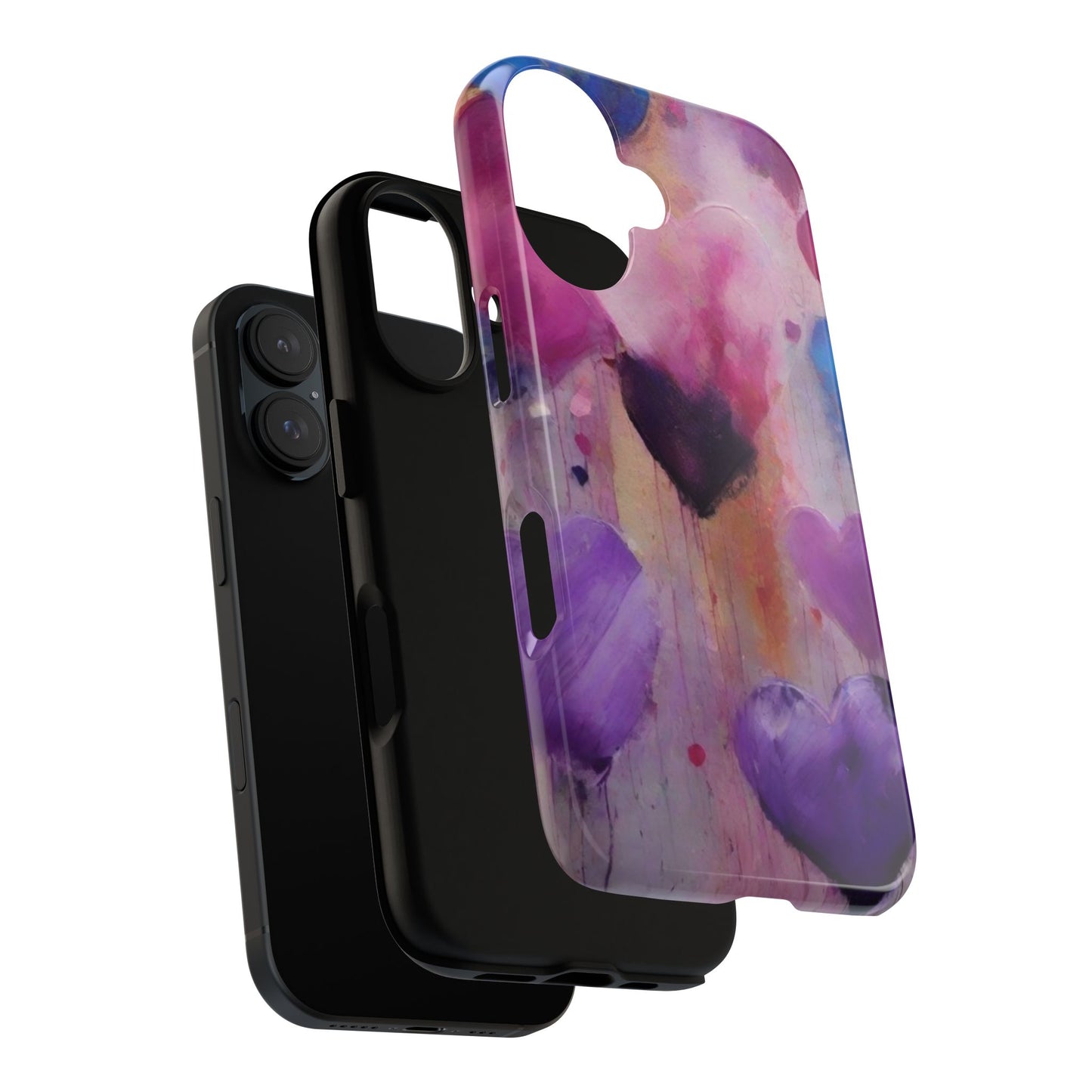 iPhone Tough Case Phone Case for iPhone 16, Samsung Galaxy S25 – Dual Layer, Matte/Glossy Finish, Wireless Charging Compatible