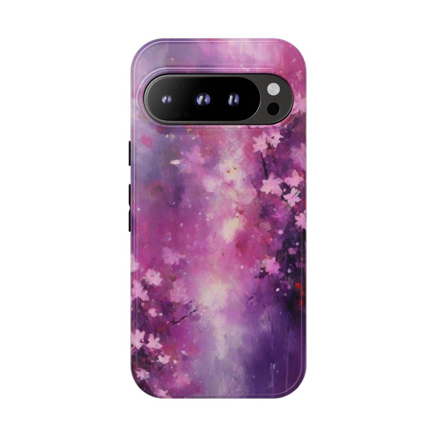 Tough Case Phone Case for Google Pixel 7/8/9– Dual Layer, Matte/Glossy Finish, Wireless Charging Compatible, Artistic Floral Phone Case - Tough Cases with Cherry Blossom Design