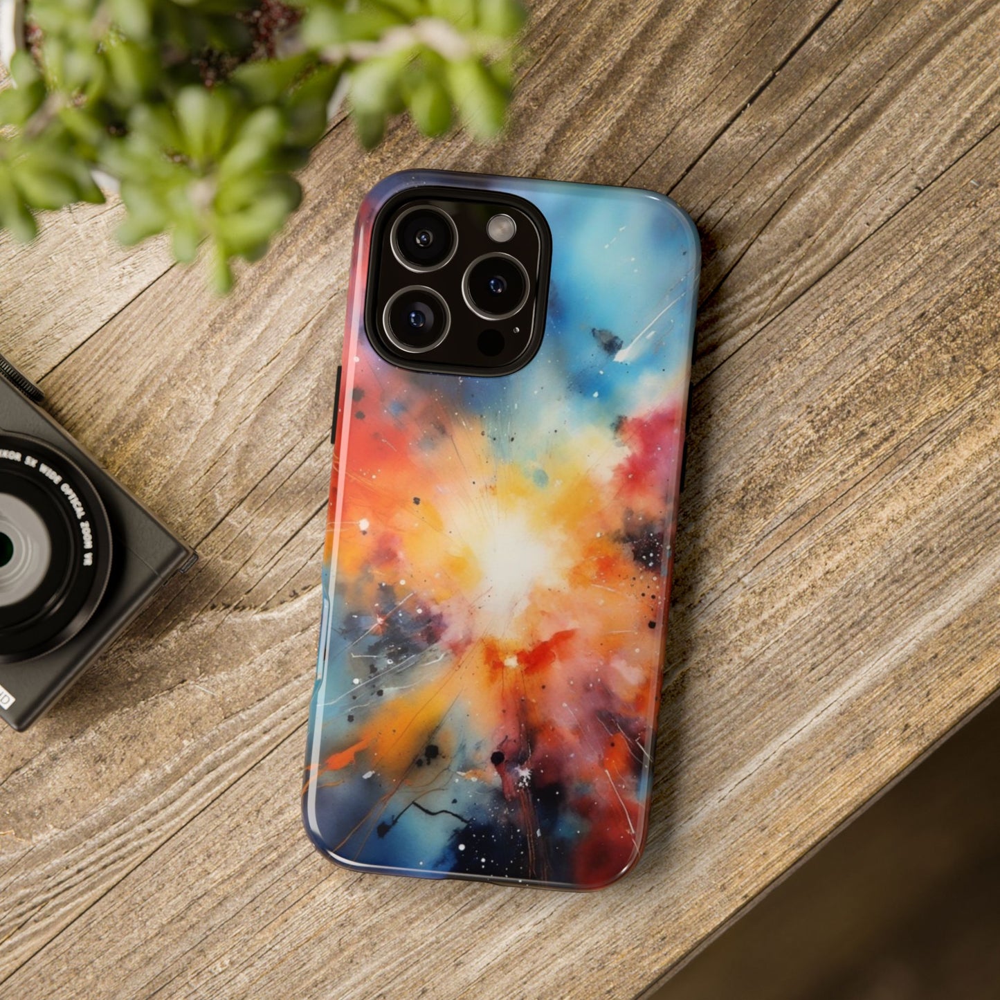 iPhone Tough Case Phone Case for iPhone 14\15\16 – Dual Layer, Matte/Glossy Finish, Wireless Charging Compatible, Galaxy Explosion Phone Case - Tough and Stylish Protection