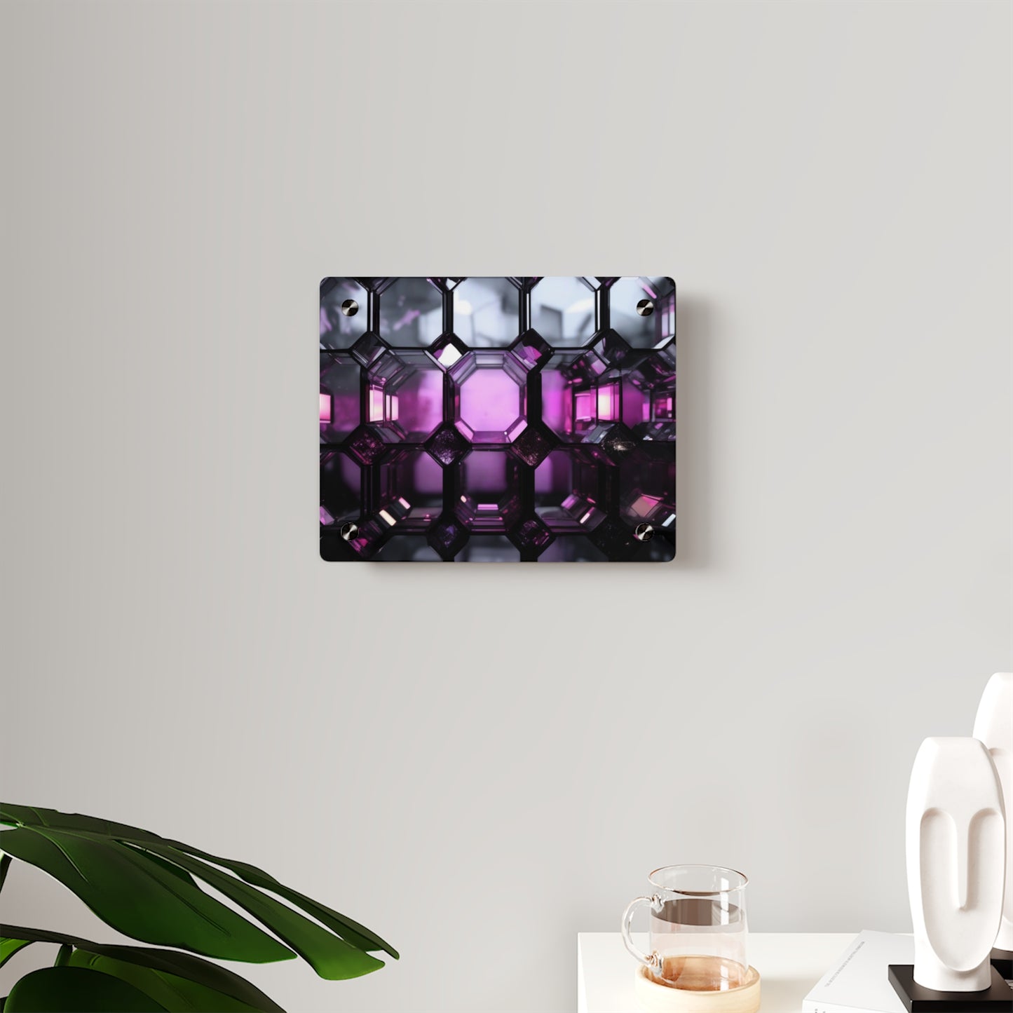 Modern Acrylic Wall Art Panels - Abstract Pink and Purple Decor, Stylish Home Decor, Unique Gift Idea, Contemporary Wall Art
