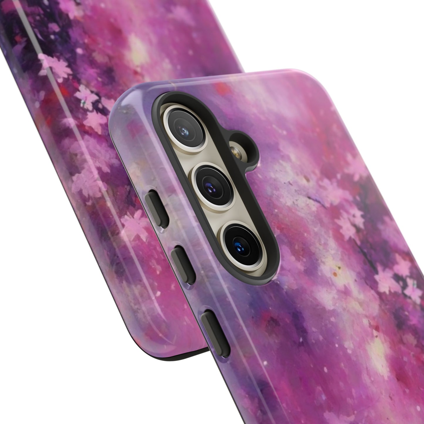 Tough Case Phone Case for Samsung Galaxy S25/S24/S23 – Dual Layer, Matte/Glossy Finish, Wireless Charging Compatible, Cherry Blossom Tough Case - Floral Phone Cover