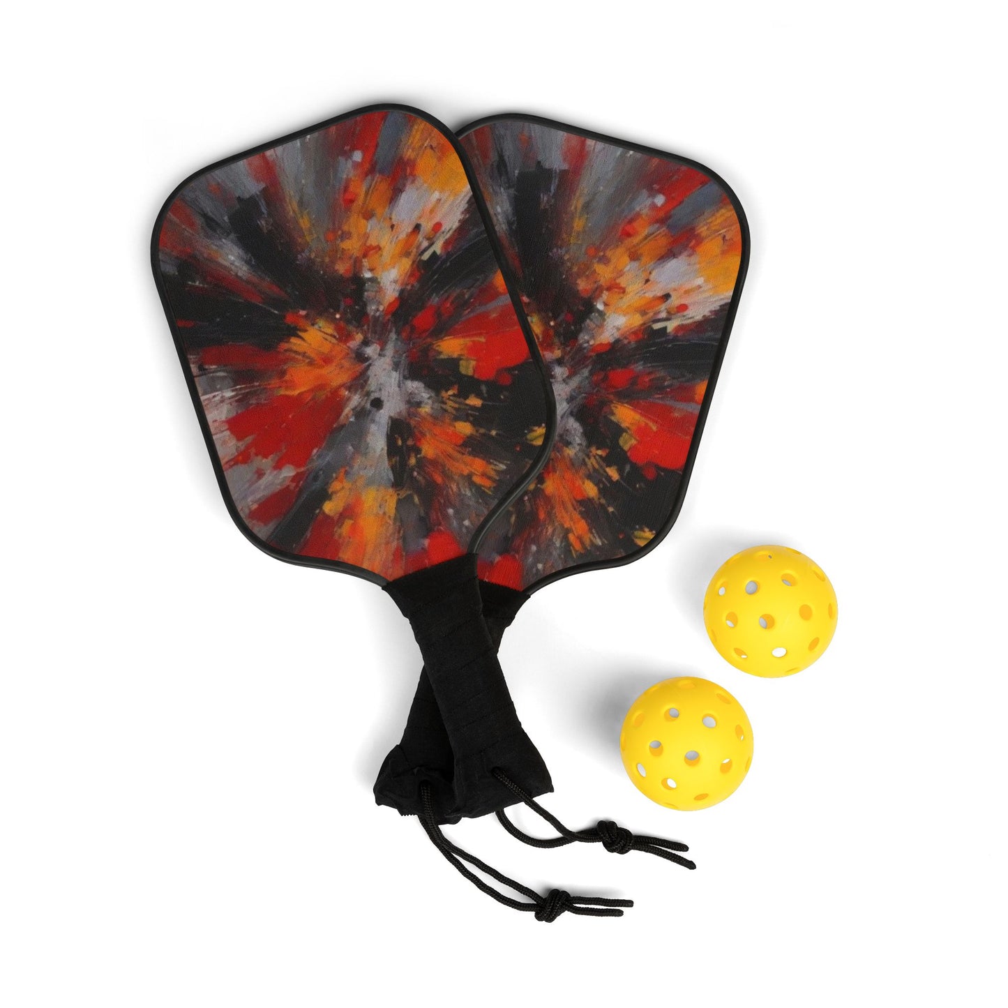 Pickleball Kit – Durable Wooden Paddles, Portable Set with Balls & Carry Bag for All Skill Levels - Perfect for Outdoor Fun! Vibrant Pickleball Paddle Set
