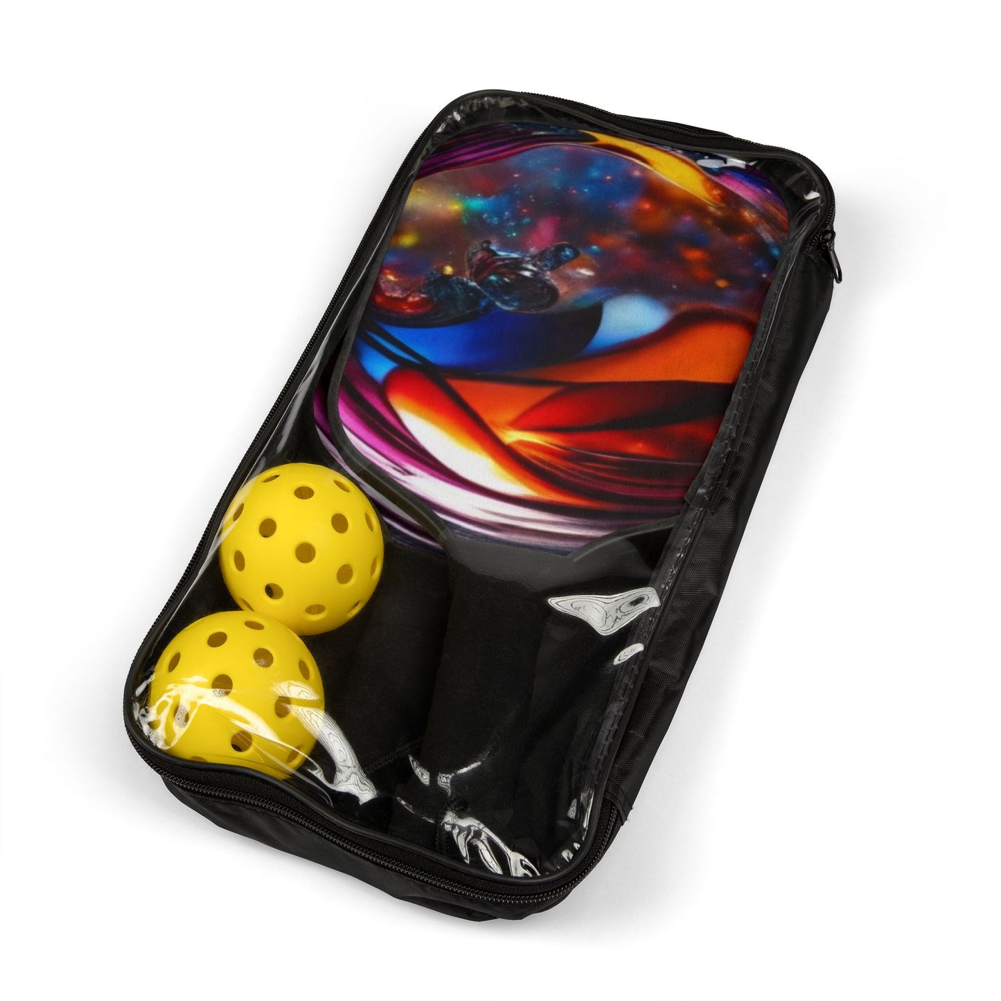 Pickleball Kit – Durable Wooden Paddles, Portable Set with Balls & Carry Bag for All Skill Levels - Perfect for Outdoor Fun! Vibrant Pickleball Paddle Set with Balls - Eye-Catching Sports Kit