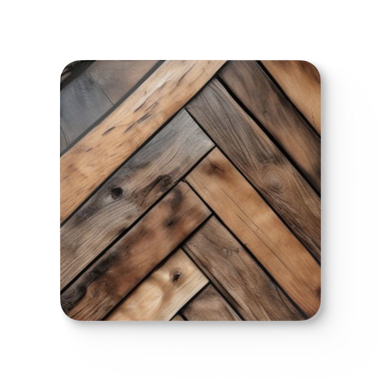 Designer Cork Coaster Set – High-Gloss Drink Coasters with Cork Backing (Set of 4) Rustic Corkwood Coaster Set - Eco-Friendly Drinkware Essentials for Home Decor and Gifts