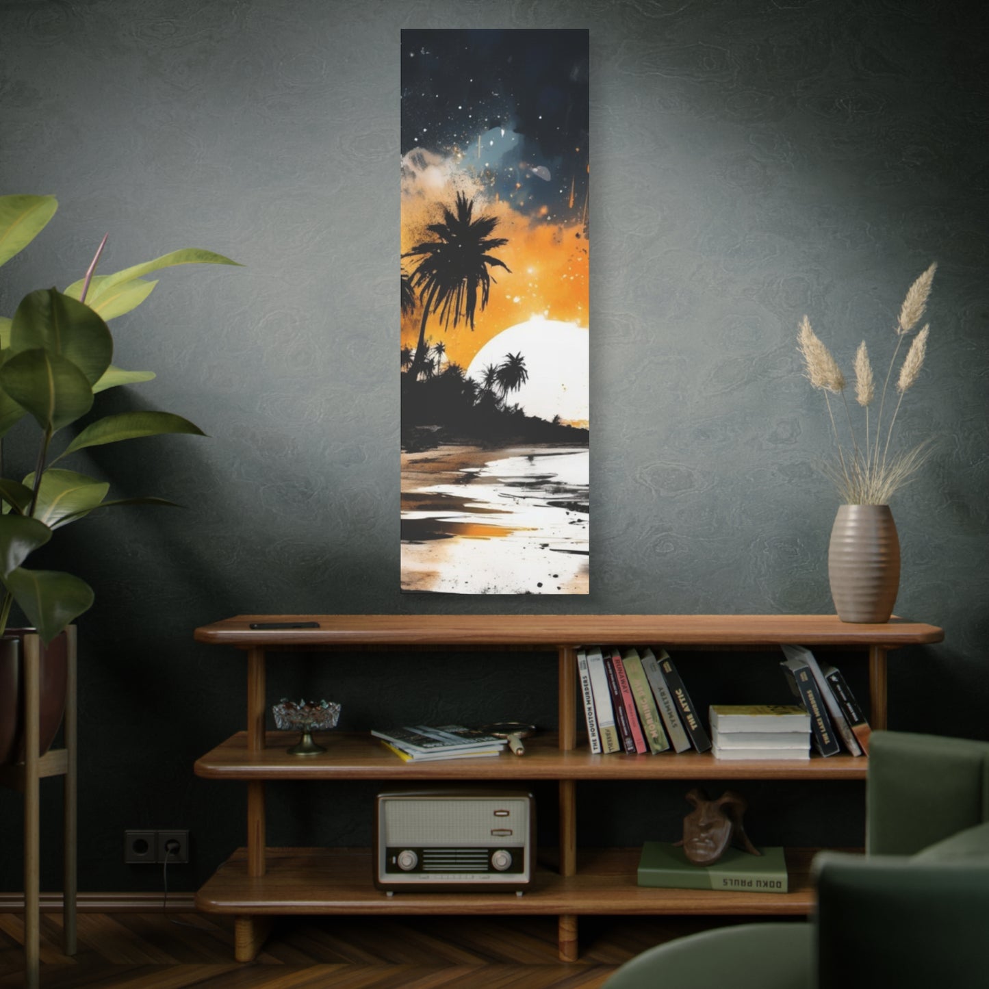 Sunset Beach Canvas Wall Art, Tropical Décor, Home Aesthetic, Gift for Beach Lovers, Relaxing Wall Decoration