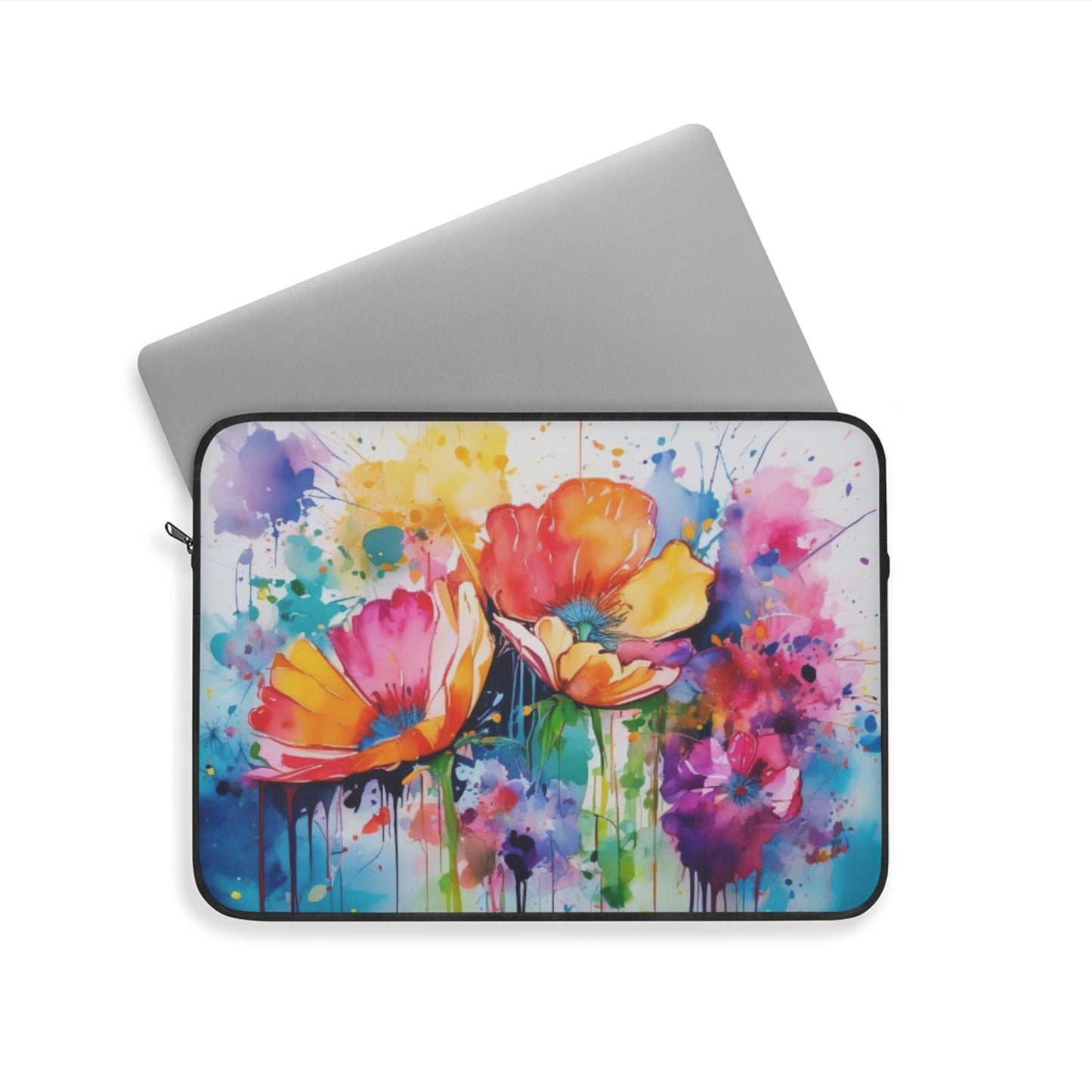 Laptop Sleeve, Artistic Computer Case, Flower Design Sleeve for Women, Colorful Tech Accessories, Ideal Gift for Students