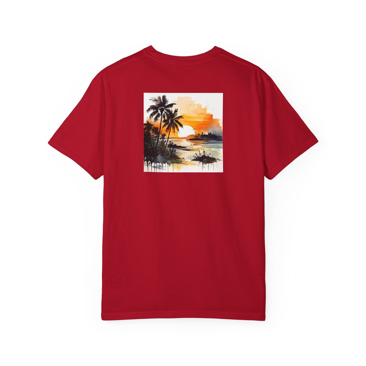 Tropical Sunset T-shirt | Unisex Garment-Dyed Tee | Beach Vibe, Summer Fashion, Vacation Essential, Gift Idea, Relaxed Style