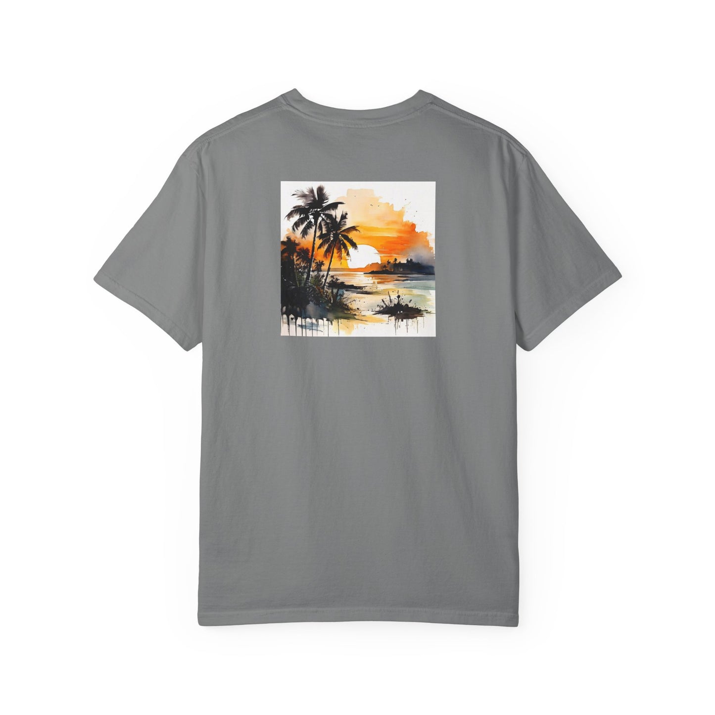 Tropical Sunset T-shirt | Unisex Garment-Dyed Tee | Beach Vibe, Summer Fashion, Vacation Essential, Gift Idea, Relaxed Style