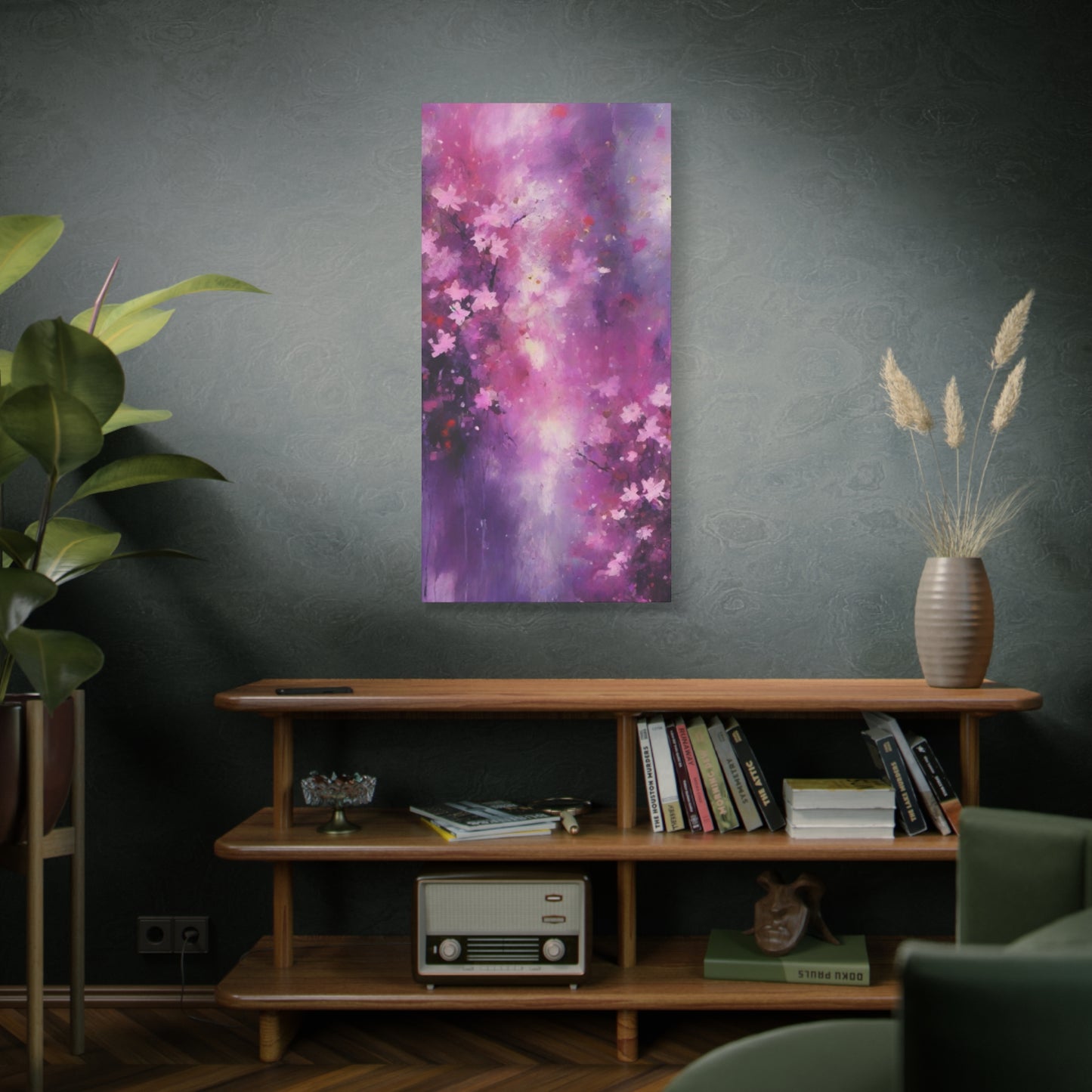Abstract Art Canvas Print – Modern Wall Art, Digital Artwork, Matte Canvas, Ready to Hang, Home & Office Décor, Modern Wall Décor, Floral Abstract Wall Art - Purple Blossom Matte Canvas