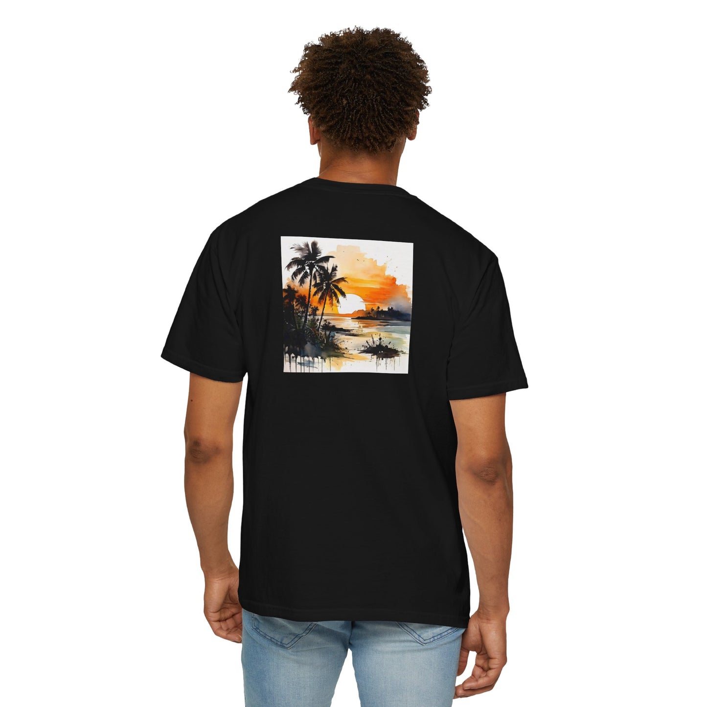 Tropical Sunset T-shirt | Unisex Garment-Dyed Tee | Beach Vibe, Summer Fashion, Vacation Essential, Gift Idea, Relaxed Style
