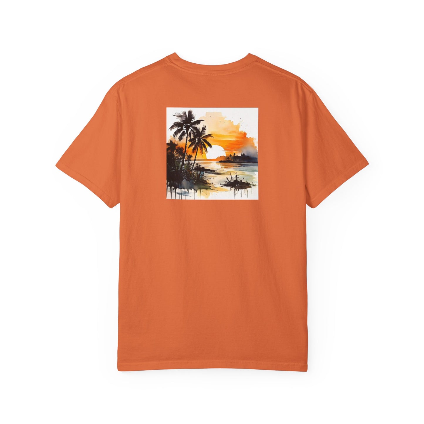 Tropical Sunset T-shirt | Unisex Garment-Dyed Tee | Beach Vibe, Summer Fashion, Vacation Essential, Gift Idea, Relaxed Style