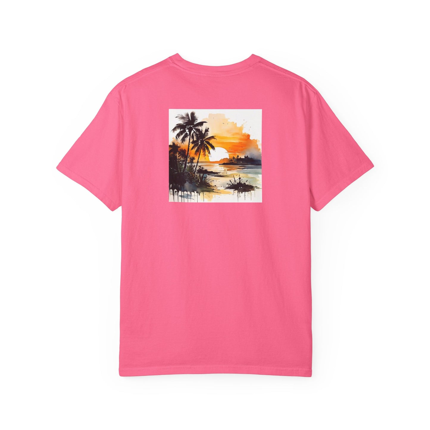 Tropical Sunset T-shirt | Unisex Garment-Dyed Tee | Beach Vibe, Summer Fashion, Vacation Essential, Gift Idea, Relaxed Style