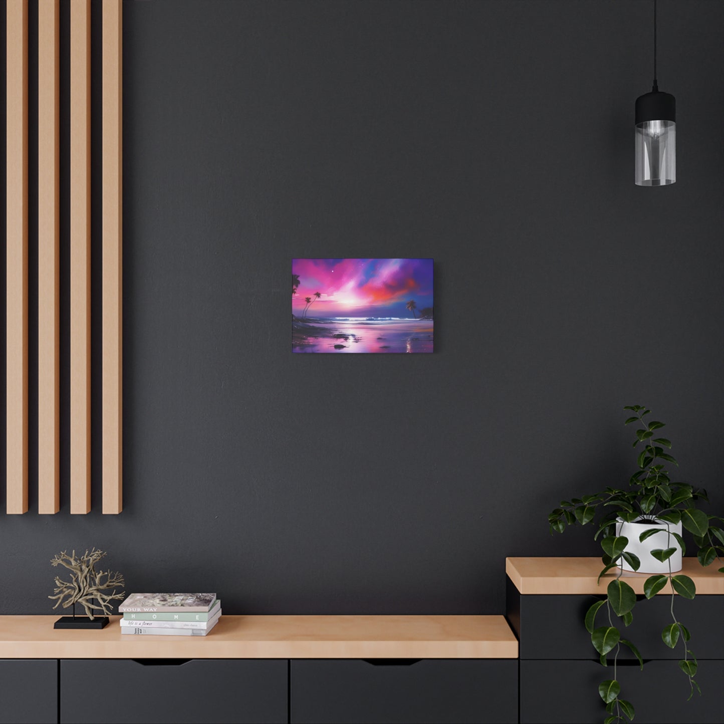 Abstract Art Canvas Print – Modern Wall Art, Digital Artwork, Matte Canvas, Ready to Hang, Home & Office Décor, Modern Wall Décor, Tropical Sunset Canvas Art - Vibrant Beach Landscape Wall Decor