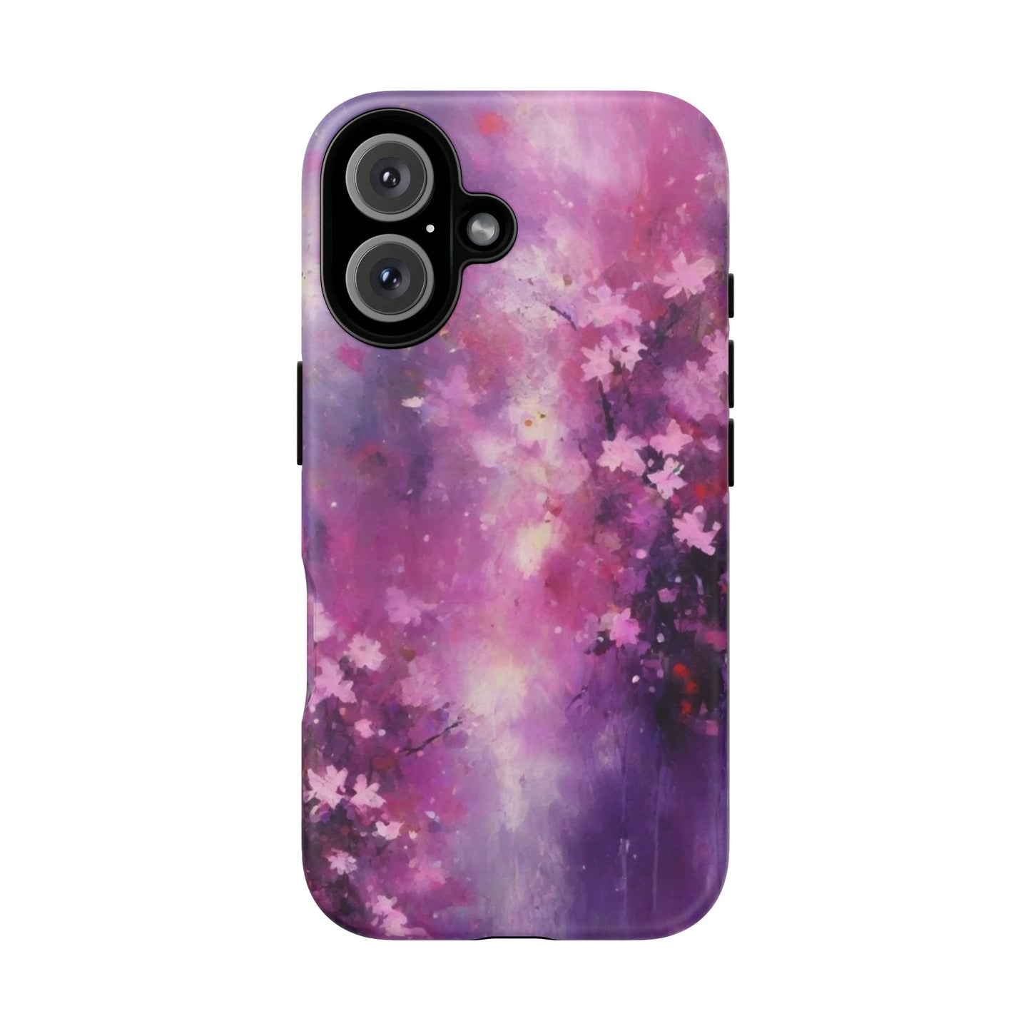 iPhone Tough Case Phone Case for iPhone 14\15\16 – Dual Layer, Matte/Glossy Finish, Wireless Charging Compatible, Cherry Blossom Phone Case