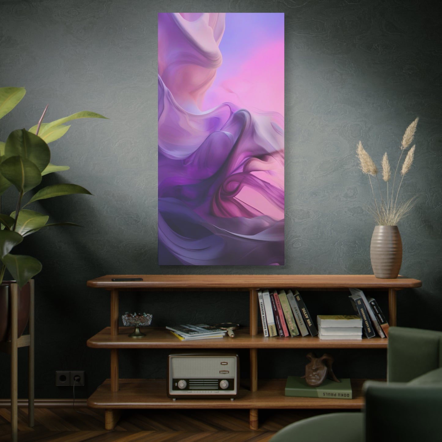 Abstract Art Canvas Print – Modern Wall Art, Digital Artwork, Matte Canvas, Ready to Hang, Home & Office Décor, Modern Wall Décor, Abstract Purple Gradient Canvas Art - 1.25" Stretched Wall Decor