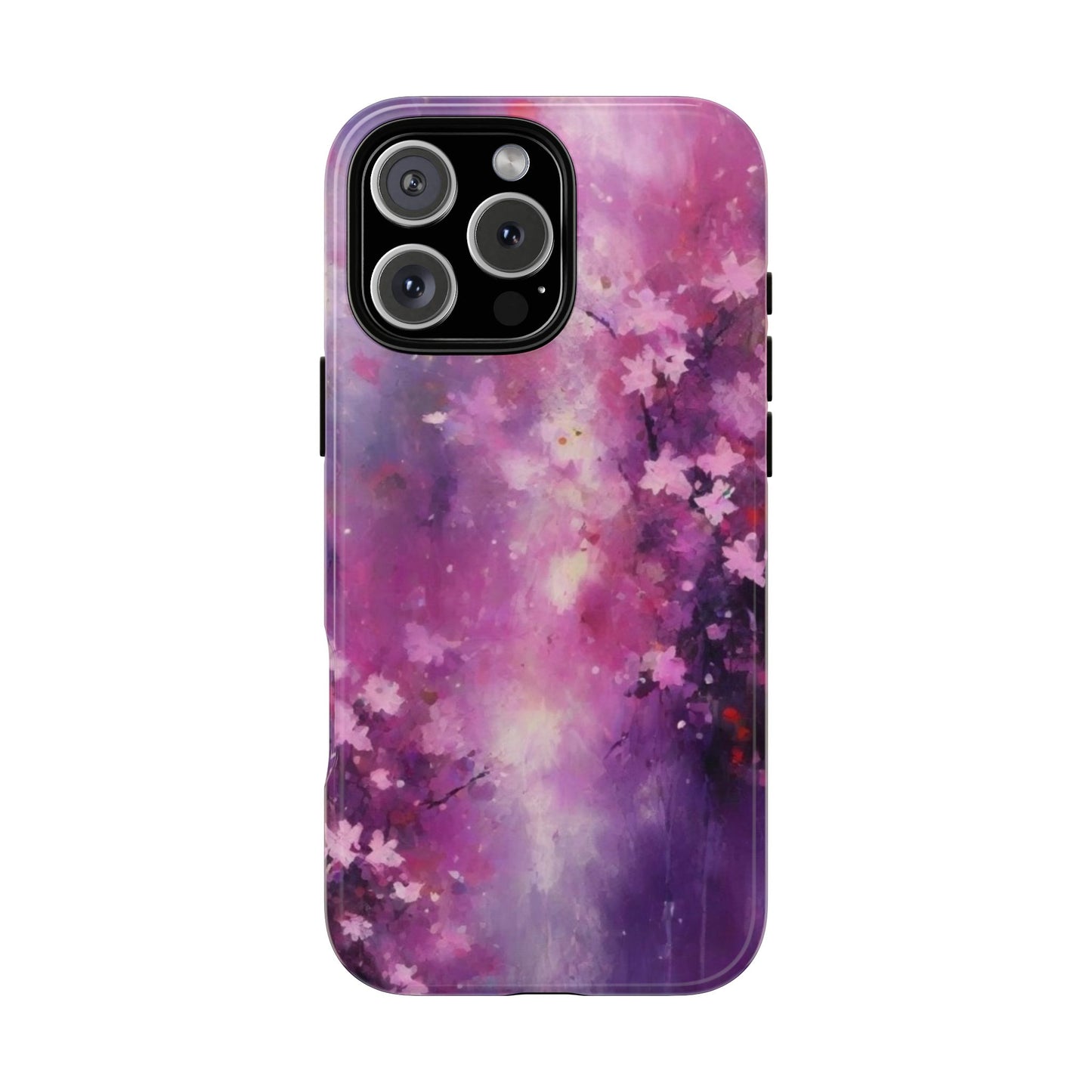 iPhone Tough Case Phone Case for iPhone 14\15\16 – Dual Layer, Matte/Glossy Finish, Wireless Charging Compatible, Cherry Blossom Phone Case