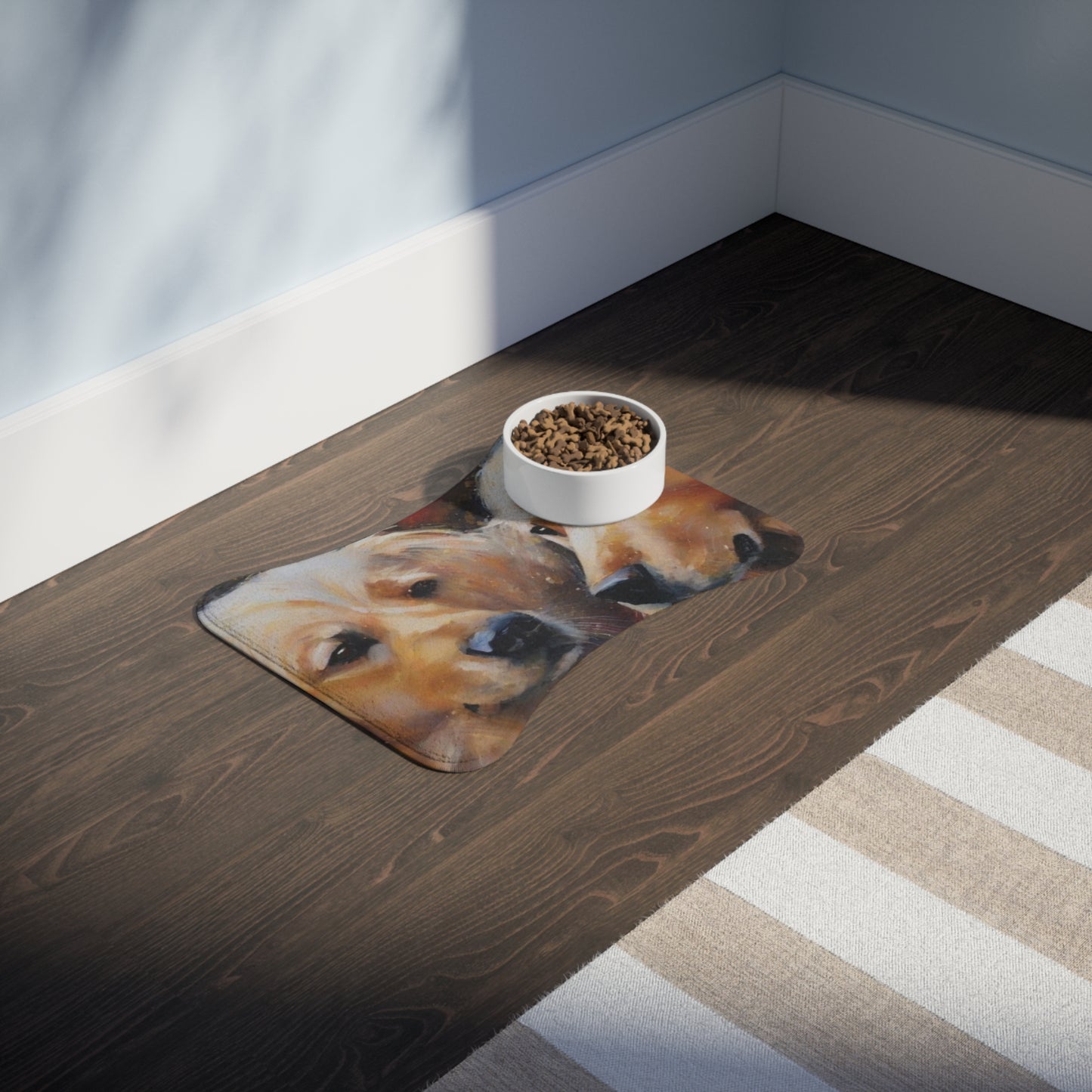 Designer Pet Feeding Mat – Non-Slip, Absorbent & Bone Shaped for Mess-Free Meals
