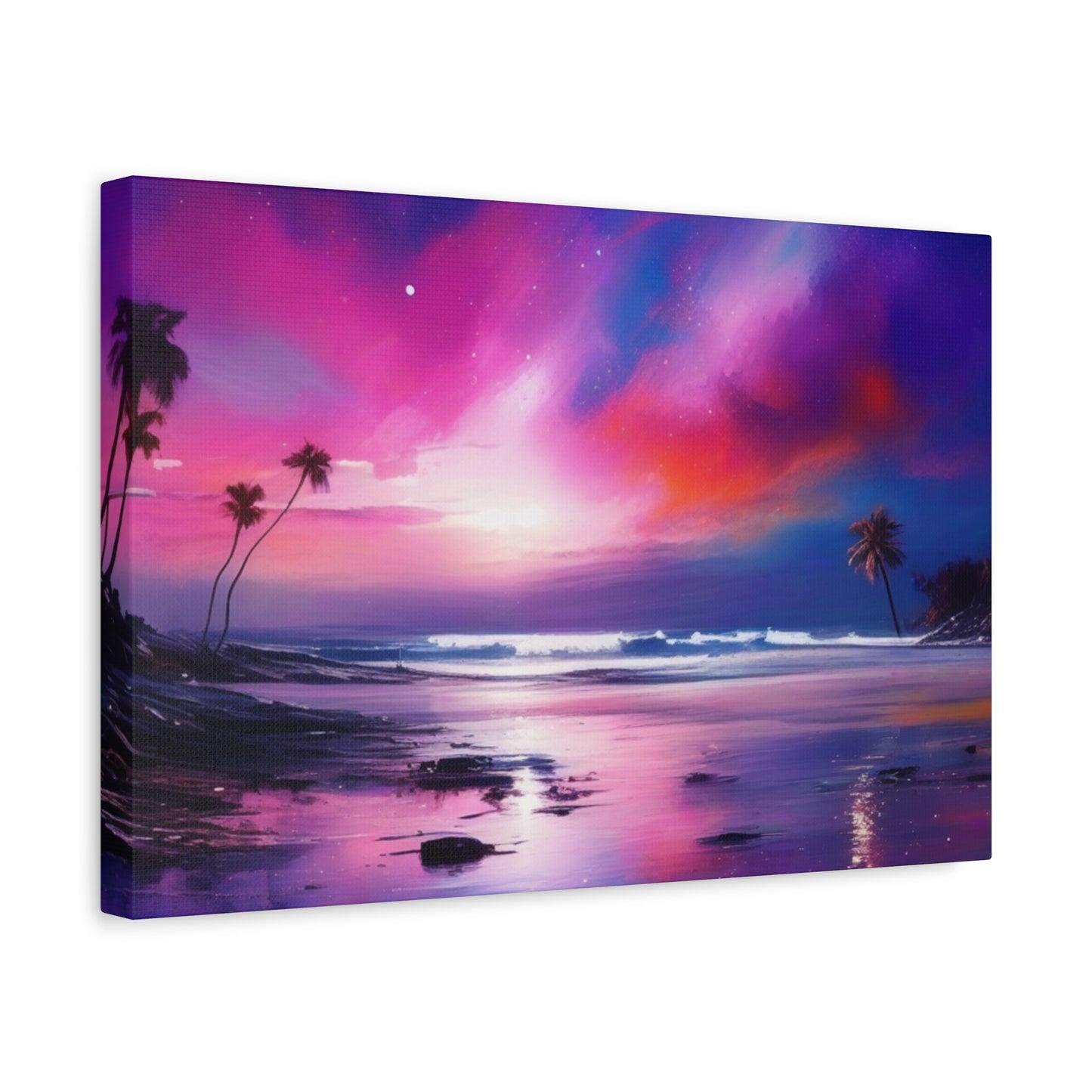 Abstract Art Canvas Print – Modern Wall Art, Digital Artwork, Matte Canvas, Ready to Hang, Home & Office Décor, Modern Wall Décor, Tropical Sunset Canvas Art - Vibrant Beach Landscape Wall Decor