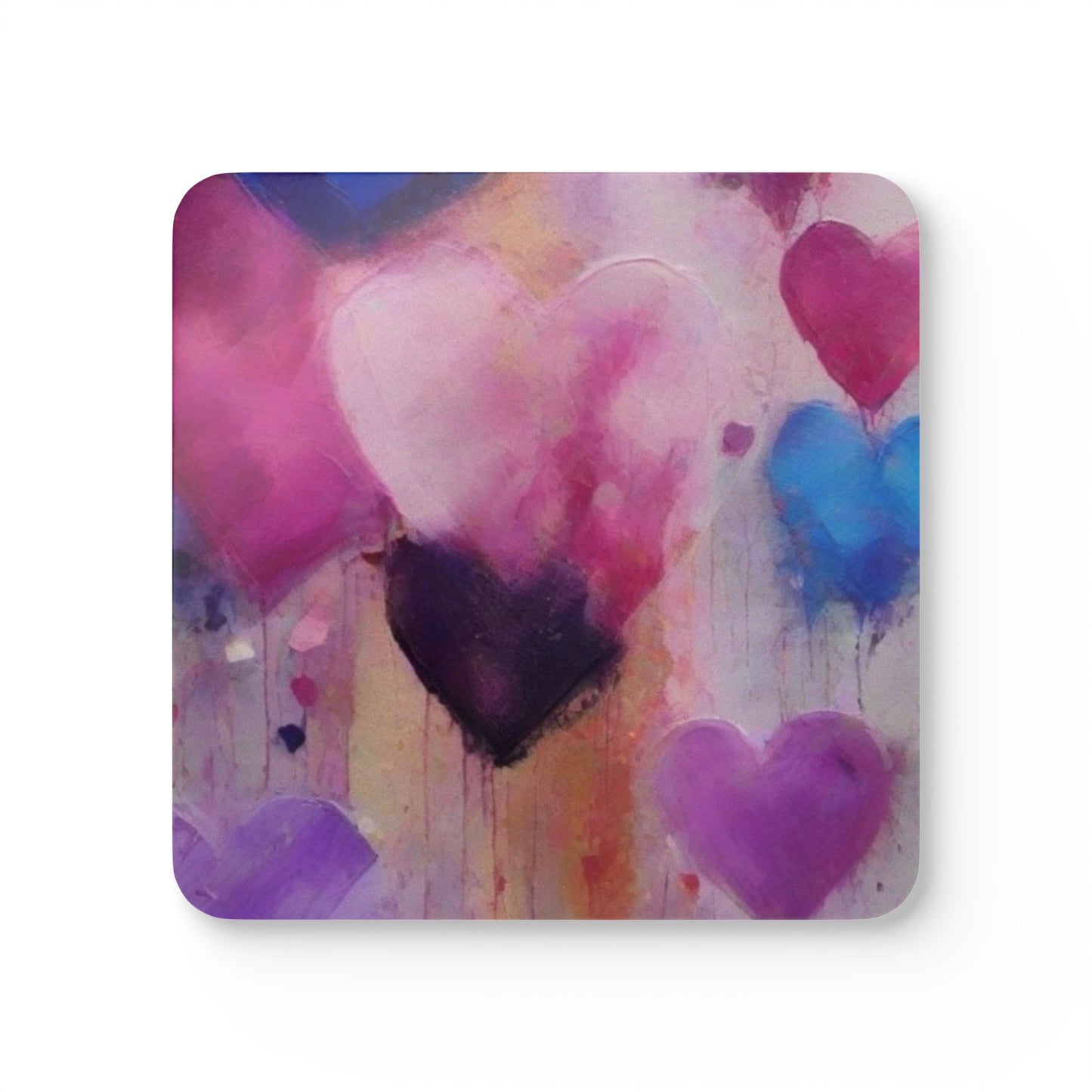 Designer Cork Coaster Set – High-Gloss Drink Coasters with Cork Backing (Set of 4)
