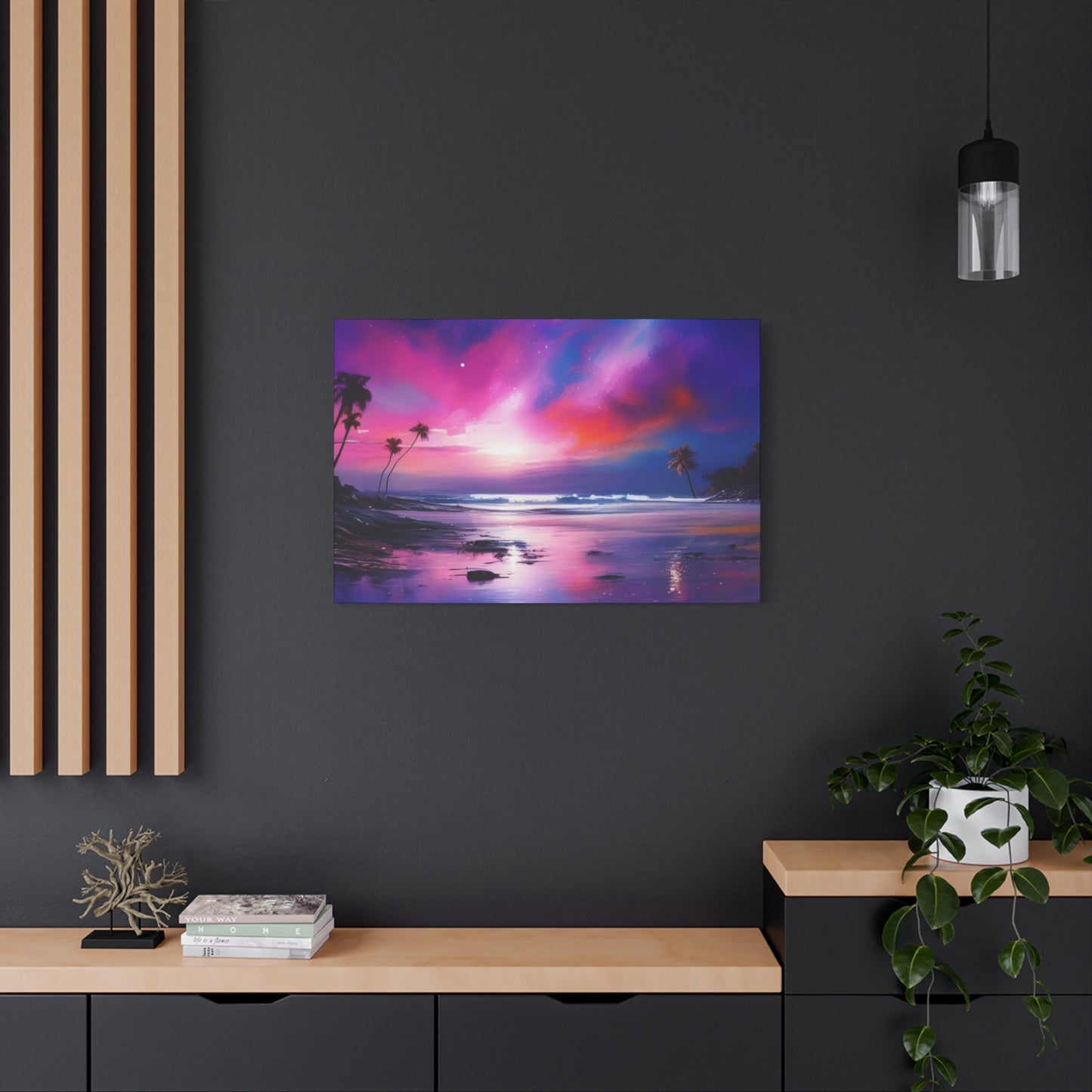 Abstract Art Canvas Print – Modern Wall Art, Digital Artwork, Matte Canvas, Ready to Hang, Home & Office Décor, Modern Wall Décor, Tropical Sunset Canvas Art - Vibrant Beach Landscape Wall Decor