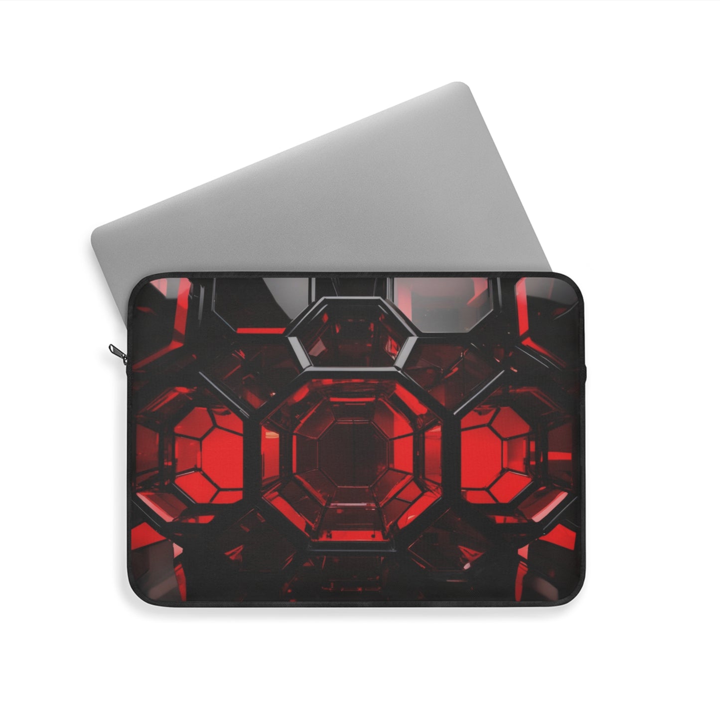Laptop Sleeve - Modern Tech Accessory, Gift for Students, Stylish Computer Case, Office Essentials | Stylish Tech Accessory, Computer Case, Laptop Bag, Gift for Tech Lovers, Red Geometric Design