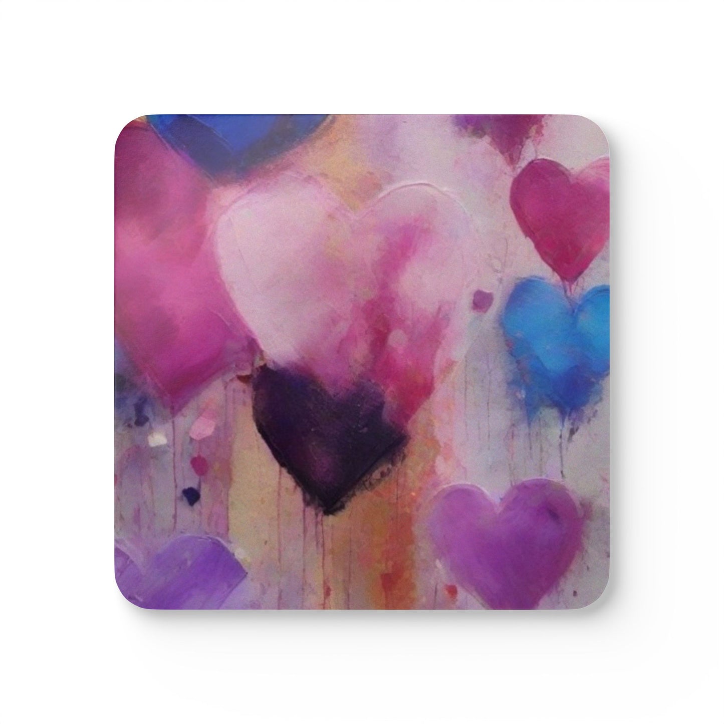 Designer Cork Coaster Set – High-Gloss Drink Coasters with Cork Backing (Set of 4)