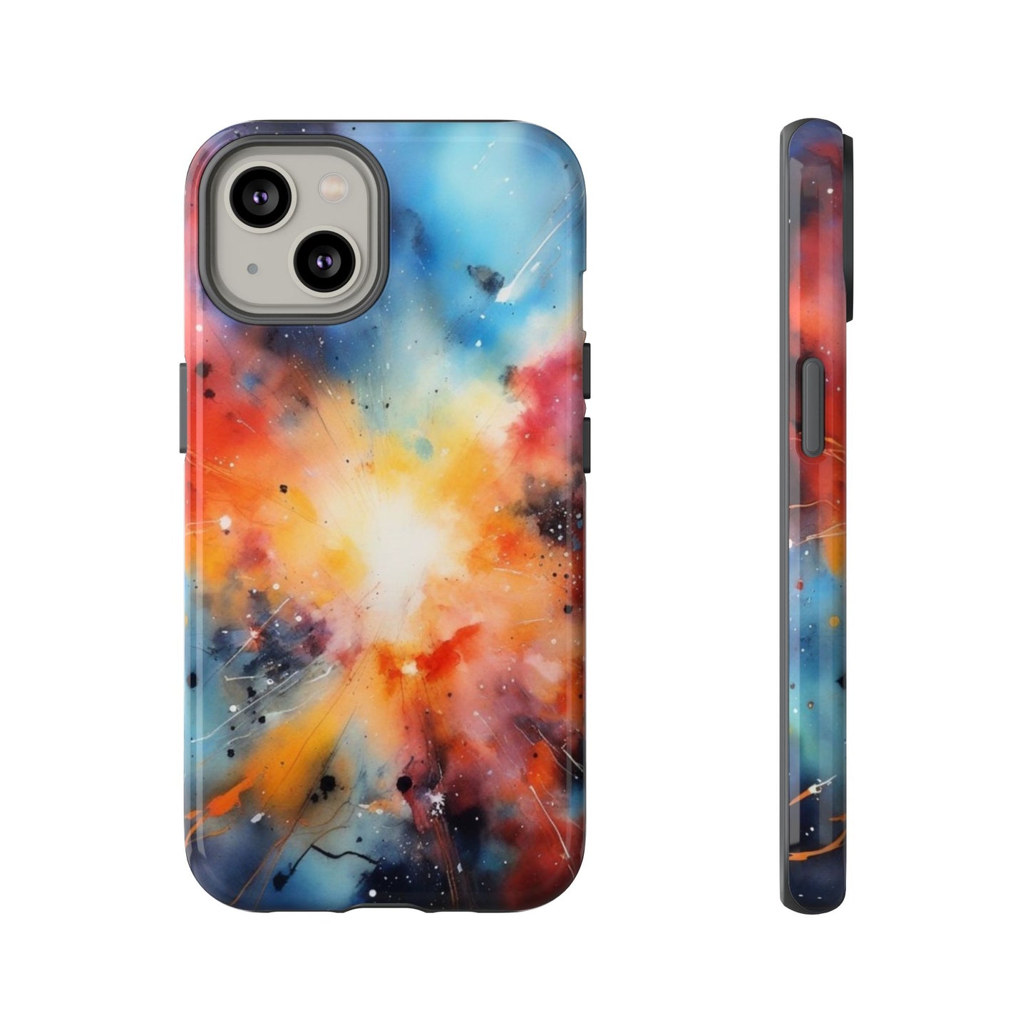 iPhone Tough Case Phone Case for iPhone 14\15\16 – Dual Layer, Matte/Glossy Finish, Wireless Charging Compatible, Galaxy Explosion Phone Case - Tough and Stylish Protection