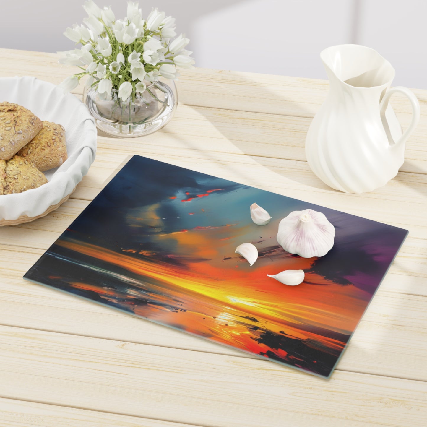 Tempered Glass Cutting Board – Hygienic, Scratch-Resistant, Dishwasher-Safe | Modern Kitchen Essential