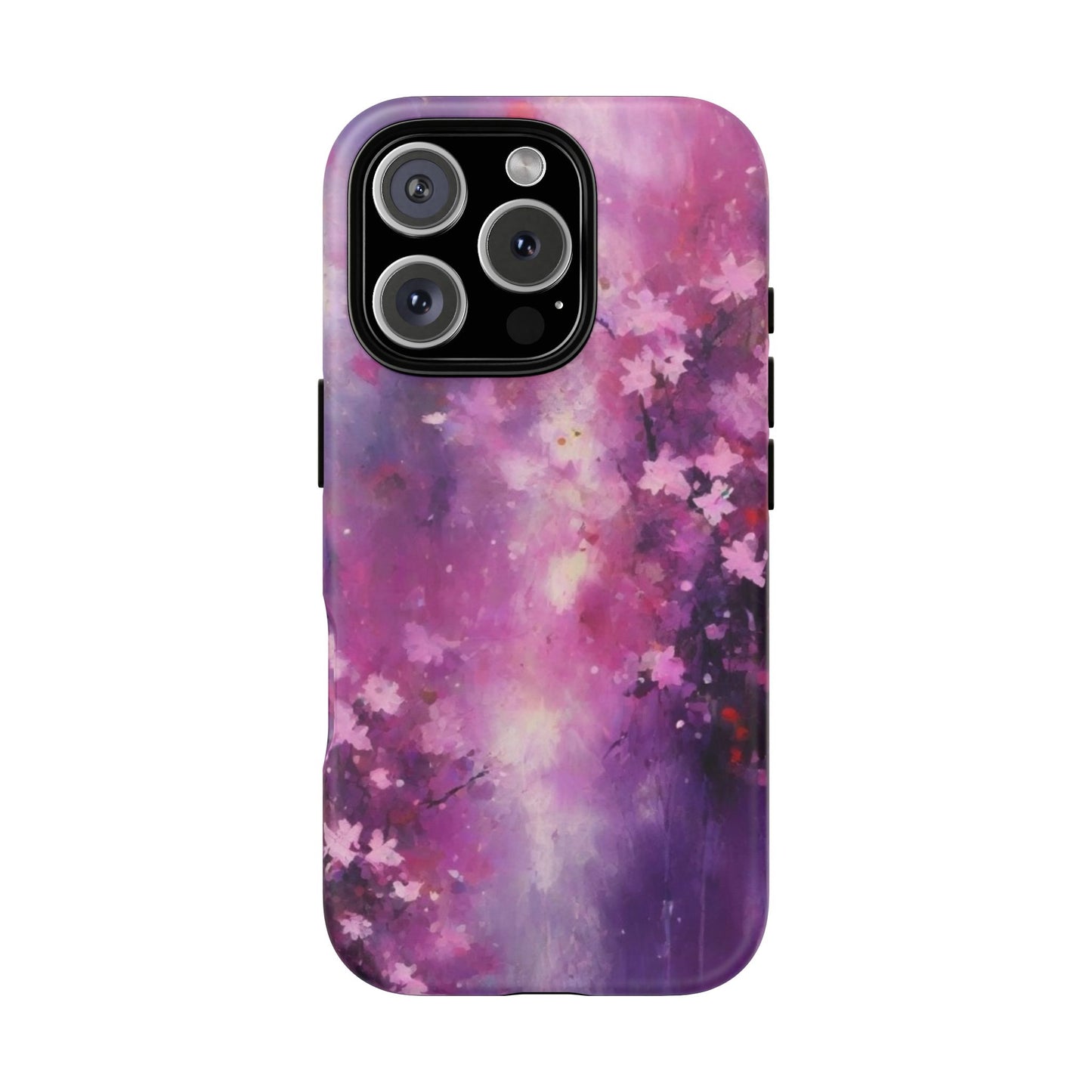 iPhone Tough Case Phone Case for iPhone 14\15\16 – Dual Layer, Matte/Glossy Finish, Wireless Charging Compatible, Cherry Blossom Phone Case