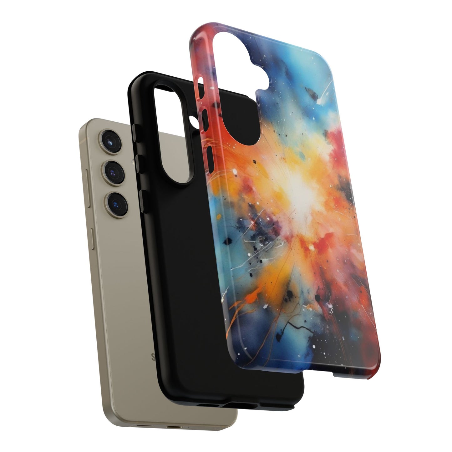 Tough Case Phone Case for Samsung Galaxy S25/S24 – Dual Layer, Matte/Glossy Finish, Wireless Charging Compatible, Galaxy Art Phone Case - Tough and Stylish Protection for Your Device