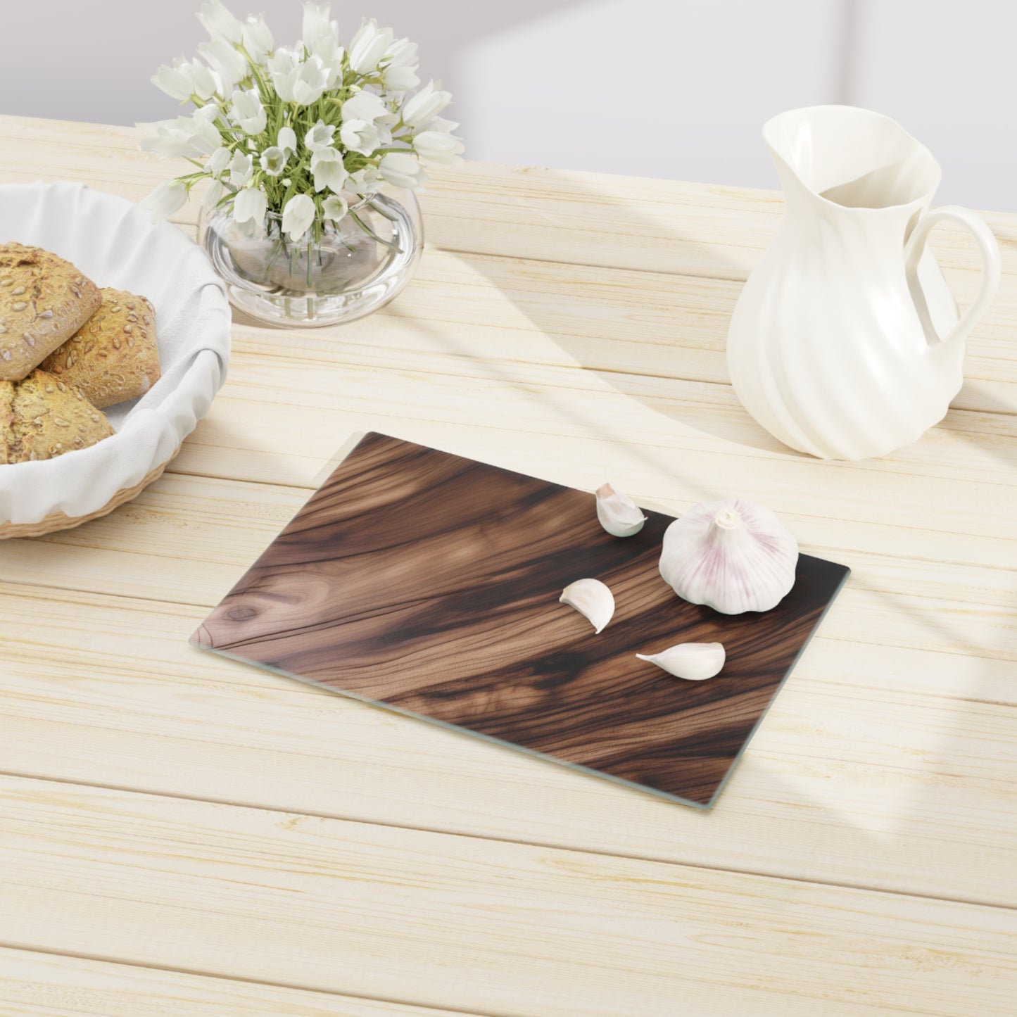 Tempered Glass Cutting Board – Hygienic, Scratch-Resistant, Dishwasher-Safe | Modern Kitchen Essential - Perfect for Weddings, Housewarming, Cooking, Charcuterie, Holiday Gifts