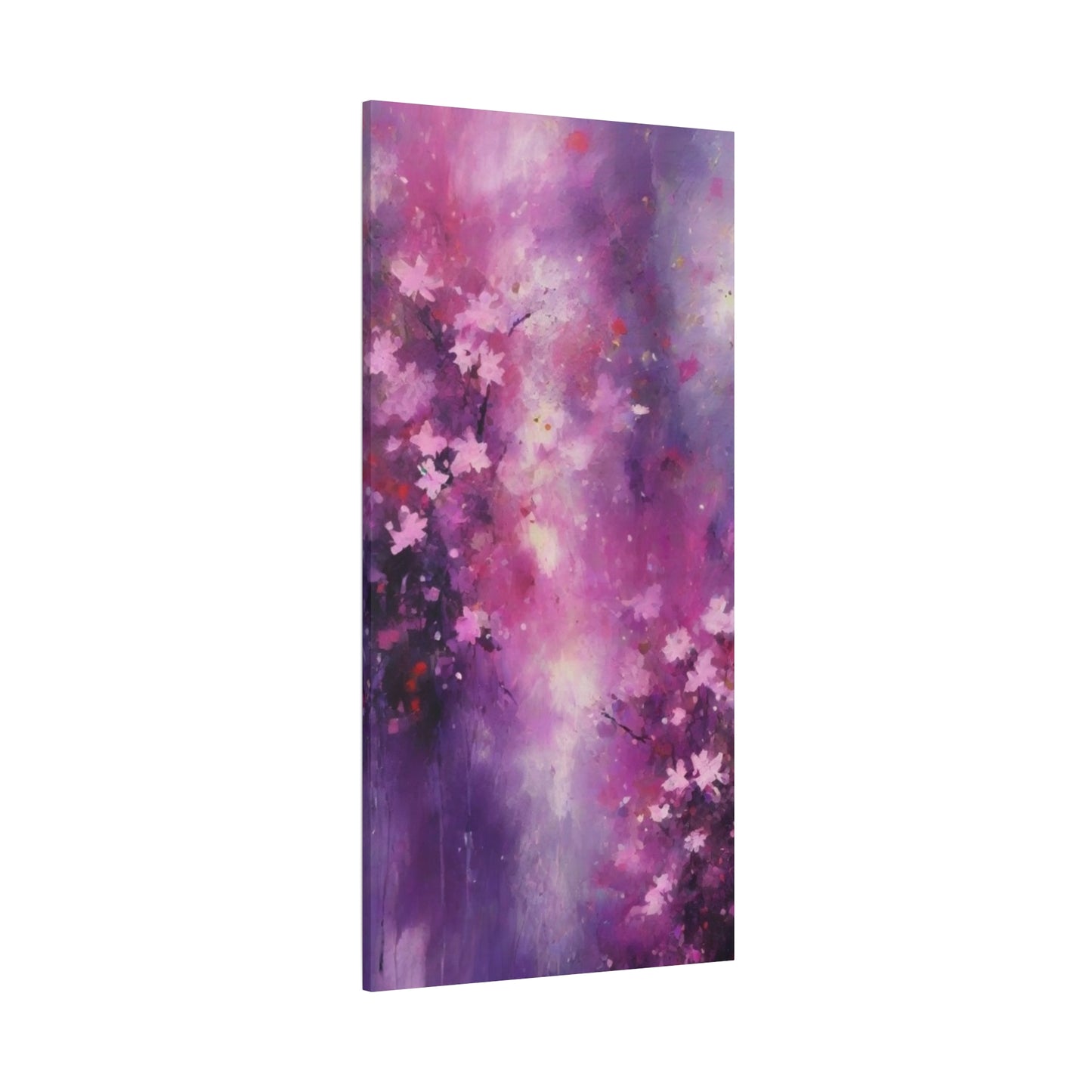 Abstract Art Canvas Print – Modern Wall Art, Digital Artwork, Matte Canvas, Ready to Hang, Home & Office Décor, Modern Wall Décor, Floral Abstract Wall Art - Purple Blossom Matte Canvas