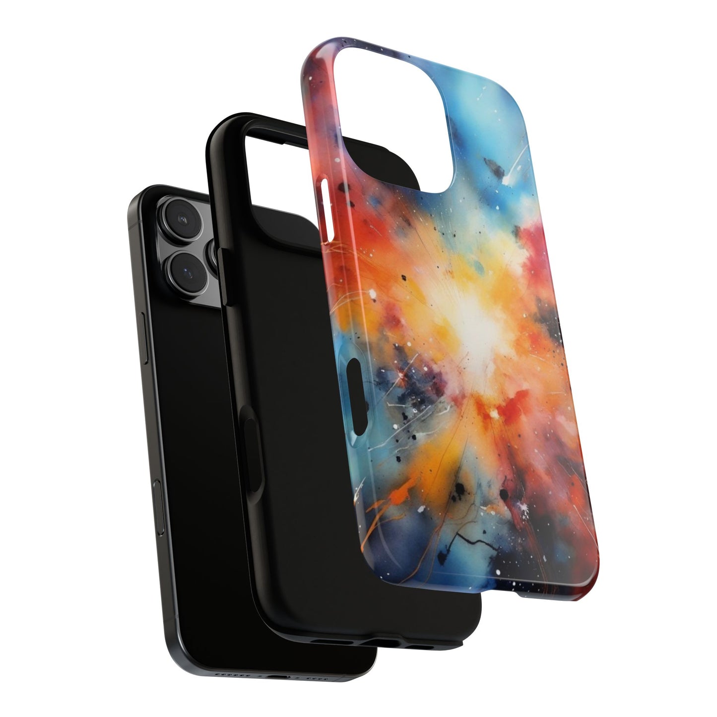 iPhone Tough Case Phone Case for iPhone 14\15\16 – Dual Layer, Matte/Glossy Finish, Wireless Charging Compatible, Galaxy Explosion Phone Case - Tough and Stylish Protection