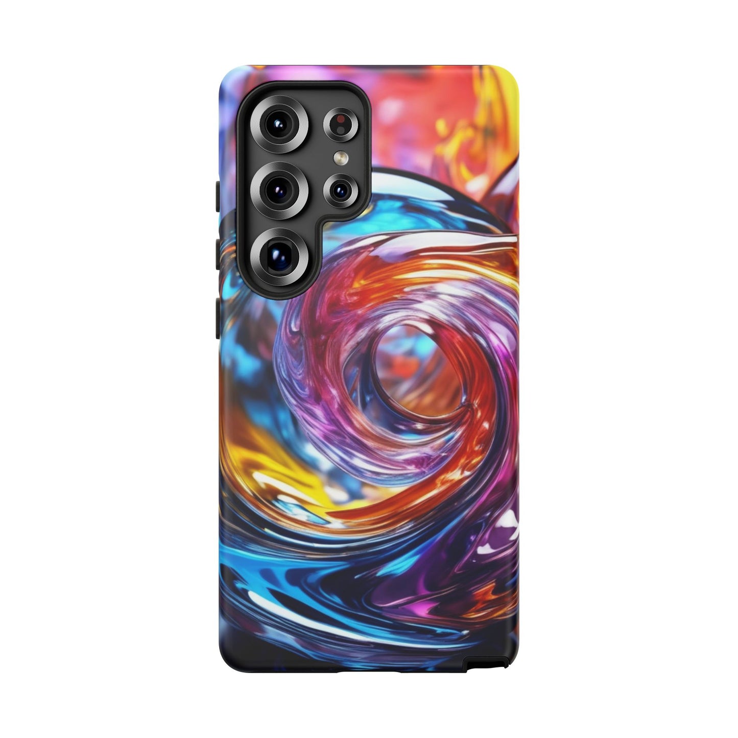 Tough Case Phone Case for Samsung Galaxy S25/S24 – Dual Layer, Matte/Glossy Finish, Wireless Charging Compatible, Vibrant Swirl Phone Case - Tough Cases for Stylish Protection
