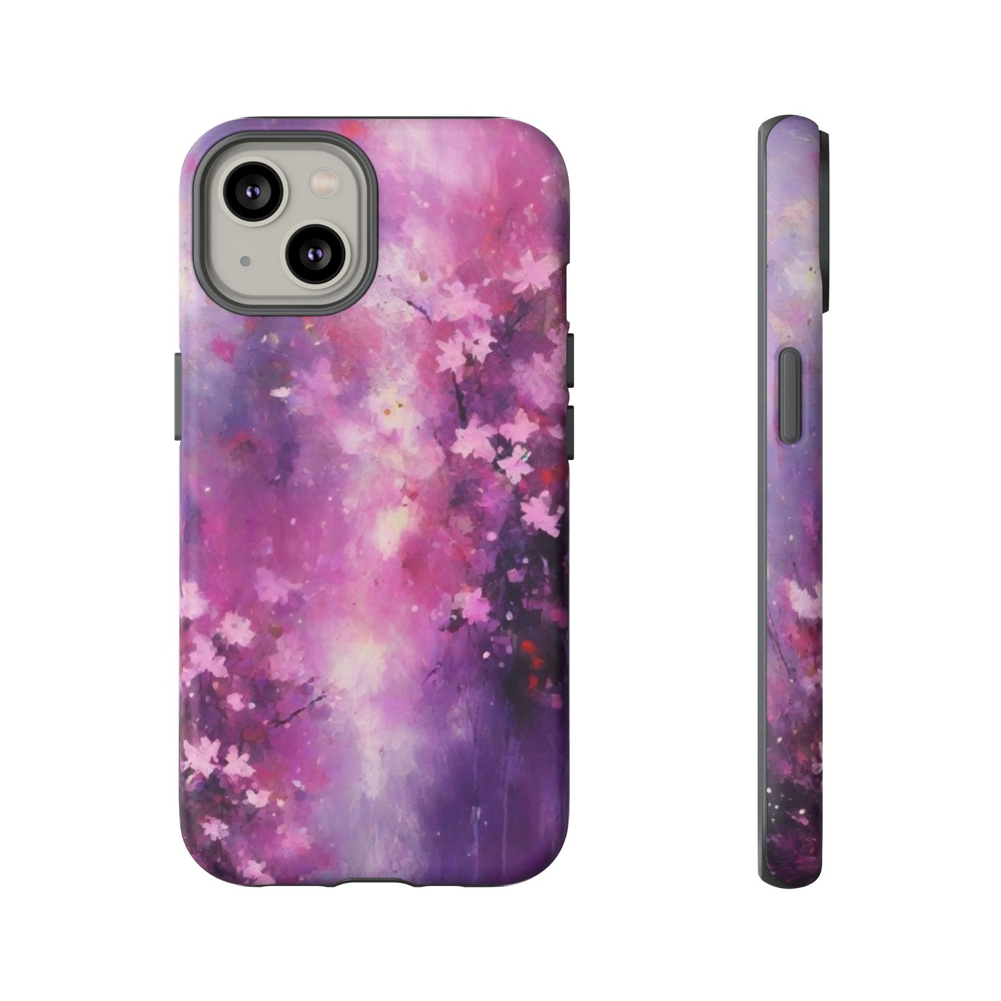 iPhone Tough Case Phone Case for iPhone 14\15\16 – Dual Layer, Matte/Glossy Finish, Wireless Charging Compatible, Cherry Blossom Phone Case