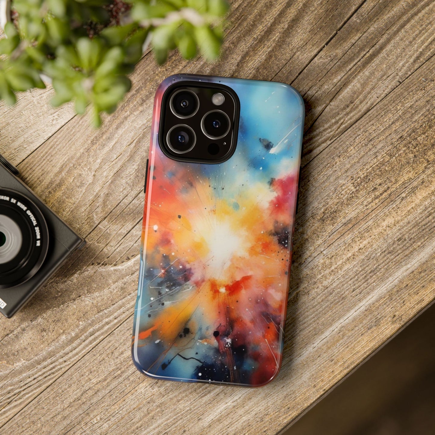 iPhone Tough Case Phone Case for iPhone 14\15\16 – Dual Layer, Matte/Glossy Finish, Wireless Charging Compatible, Galaxy Explosion Phone Case - Tough and Stylish Protection