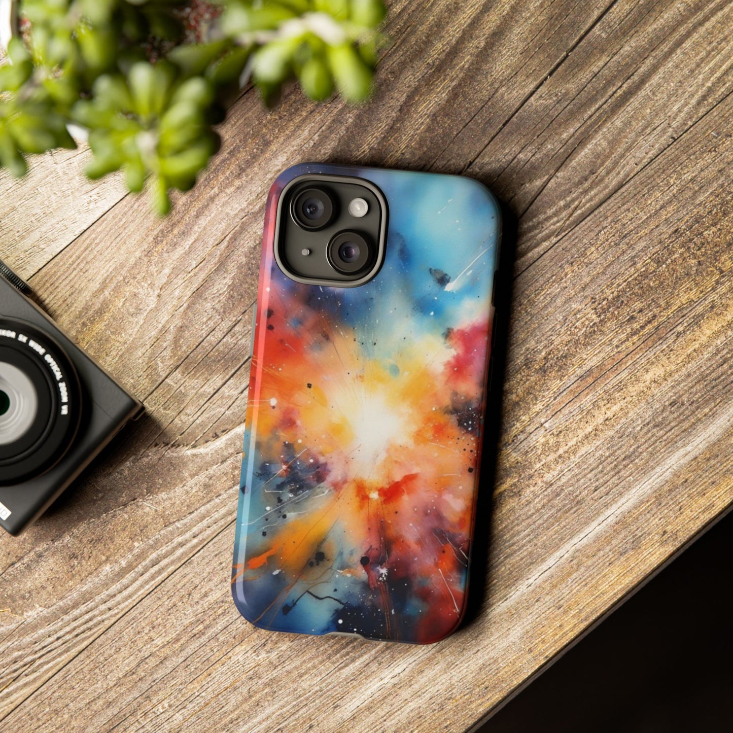 iPhone Tough Case Phone Case for iPhone 14\15\16 – Dual Layer, Matte/Glossy Finish, Wireless Charging Compatible, Galaxy Explosion Phone Case - Tough and Stylish Protection