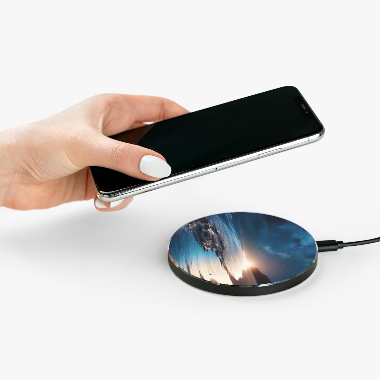 10W Fast Wireless Phone Charger – Qi-Certified for iPhone 16/15/14, Samsung Galaxy S25/S24/S23, Google Pixel 7/8/9 – Sleek, Compact Design with Micro USB Cable.