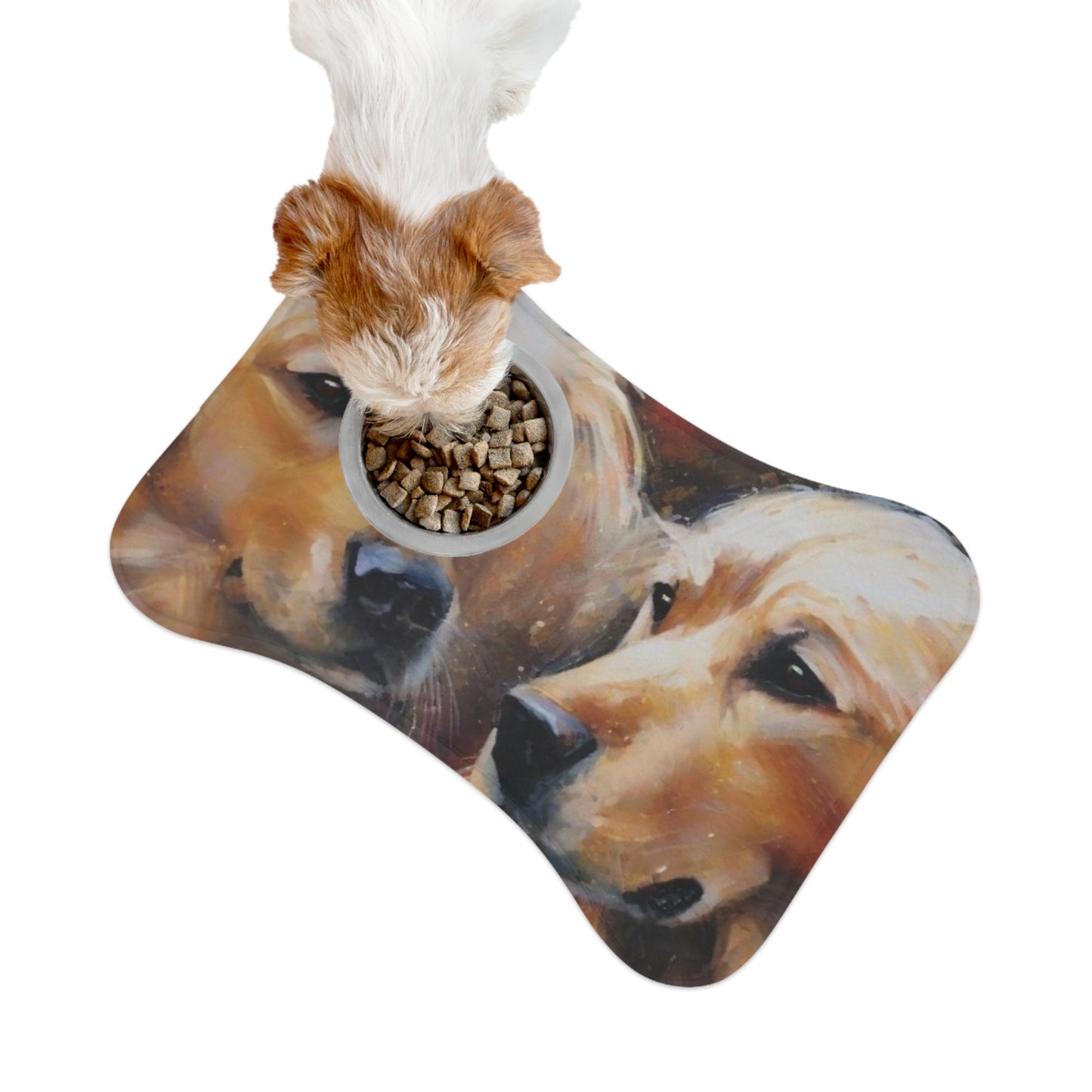 Designer Pet Feeding Mat – Non-Slip, Absorbent & Bone Shaped for Mess-Free Meals